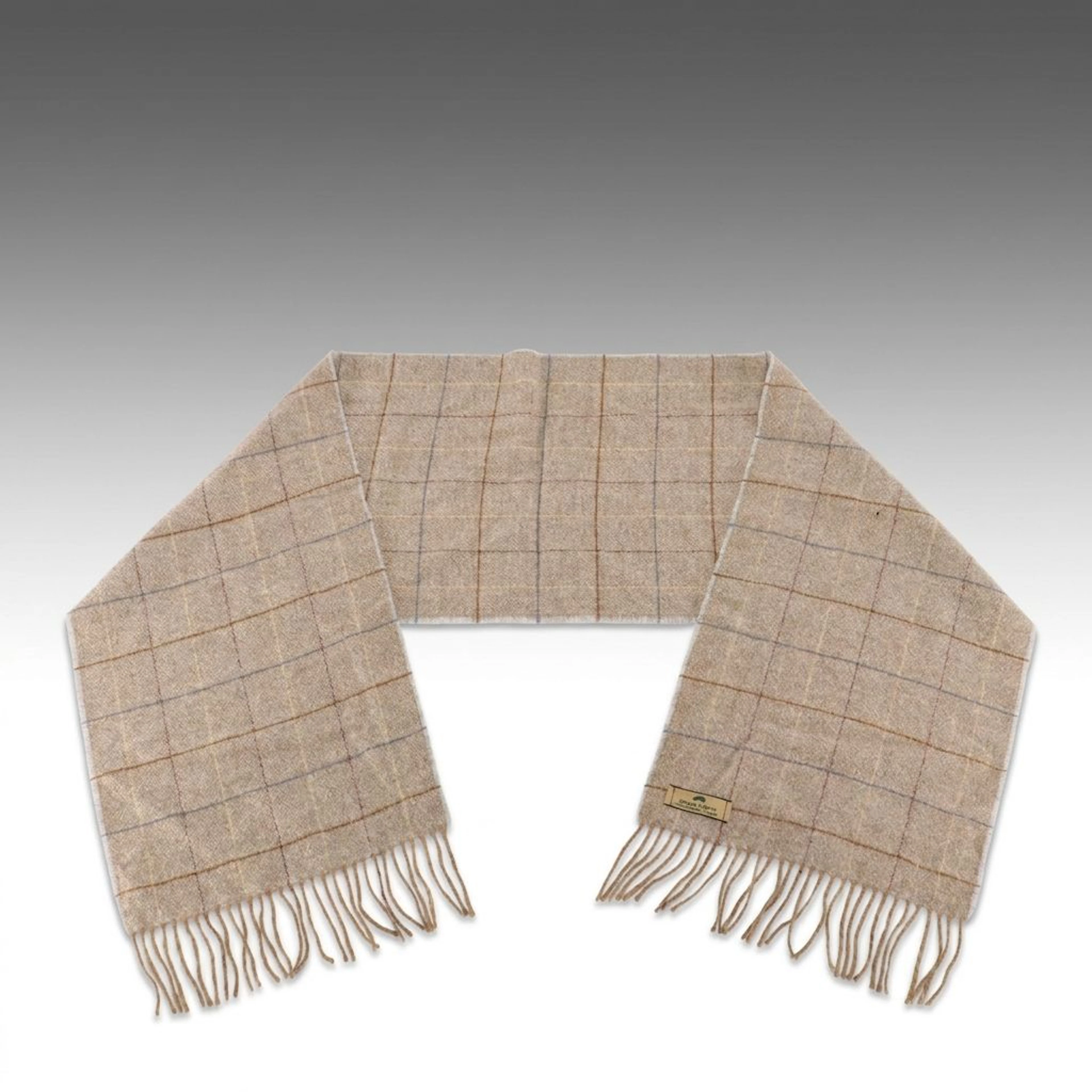 Henry White Plaid Lambswool Scarf