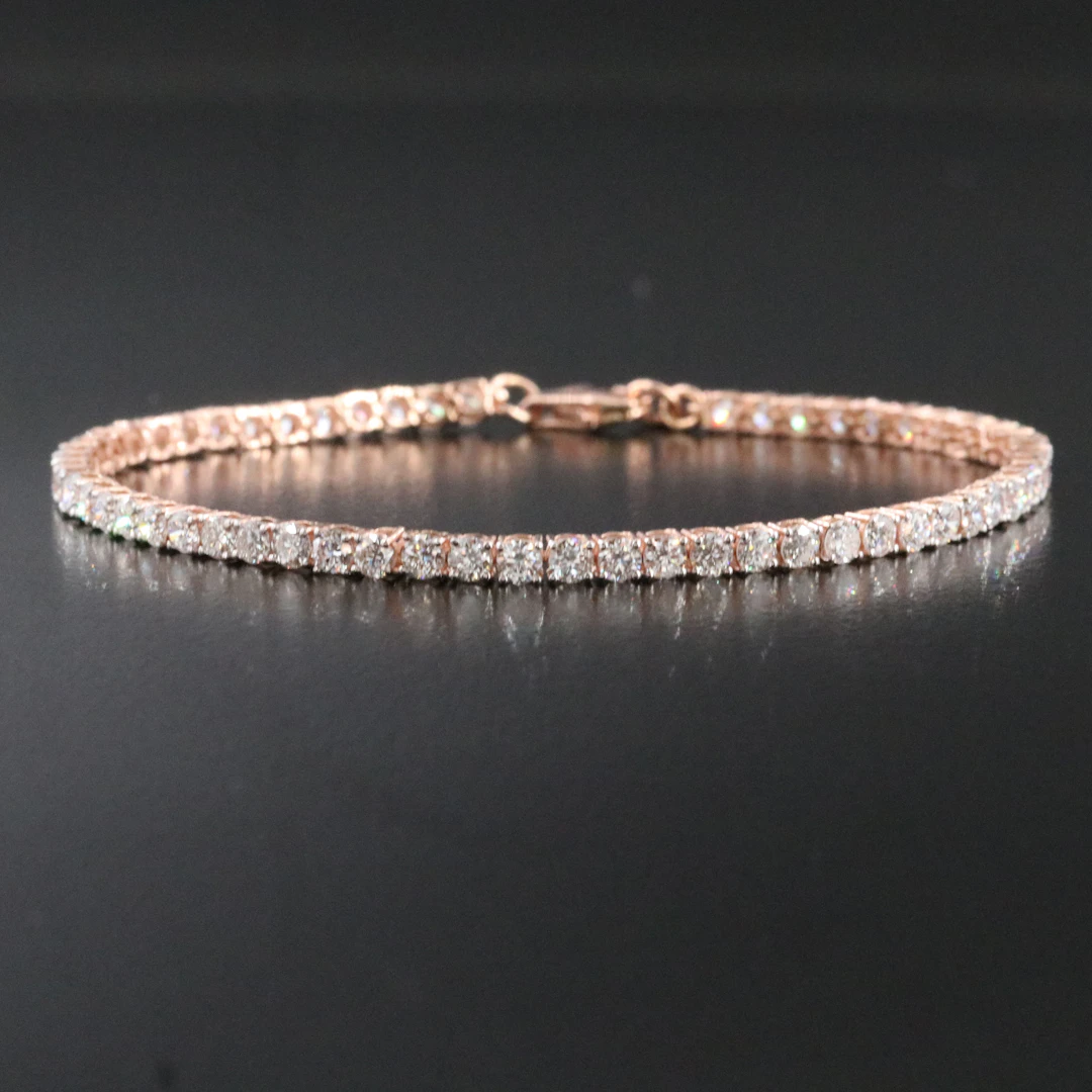 14K Rose Gold 4.04 CTW Lab Grown Diamond Line Bracelet