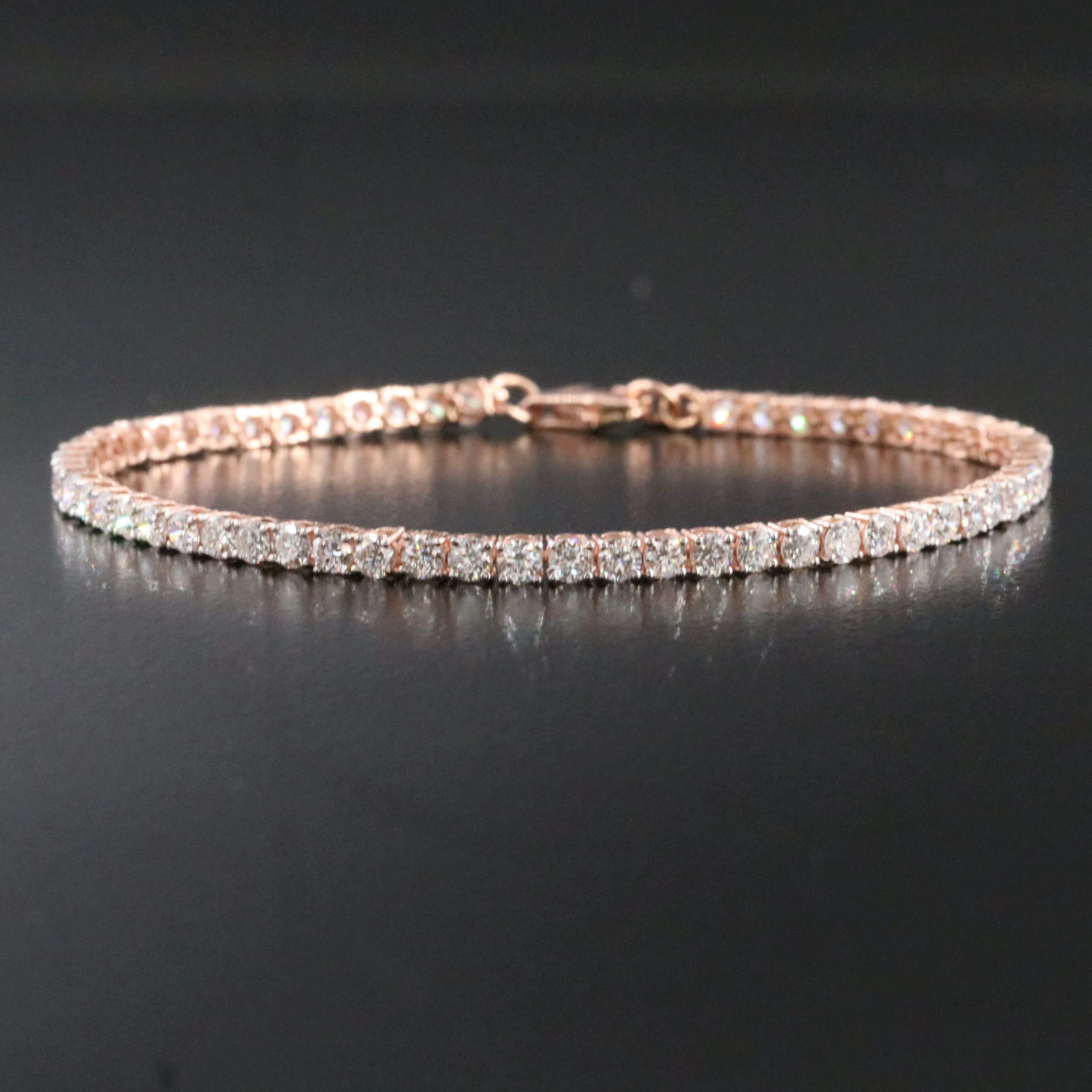 14K Rose Gold 4.04 CTW Lab Grown Diamond Line Bracelet
