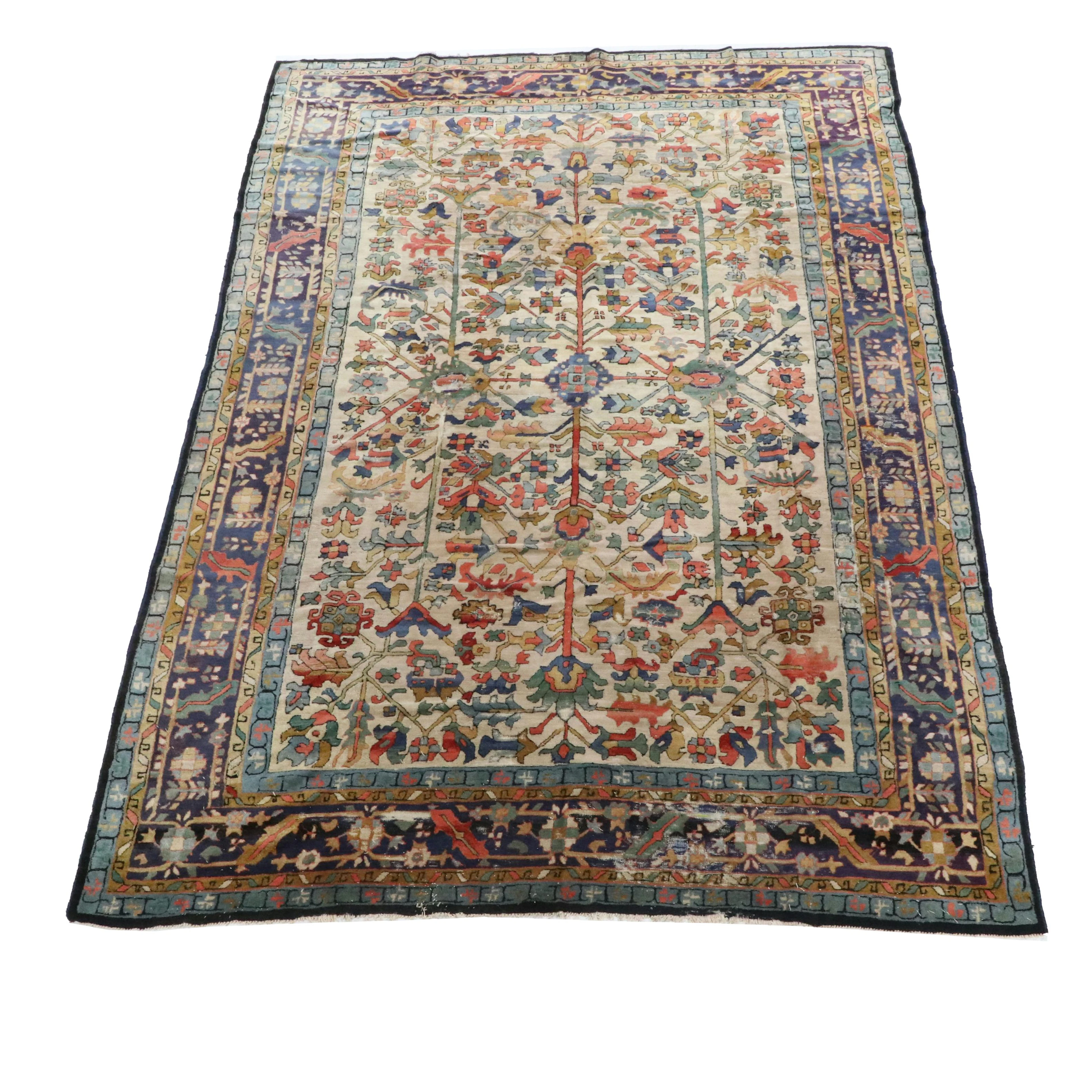 8'5 x 12'1 Hand-Knotted Persian Heriz Serapi Room Sized Rug