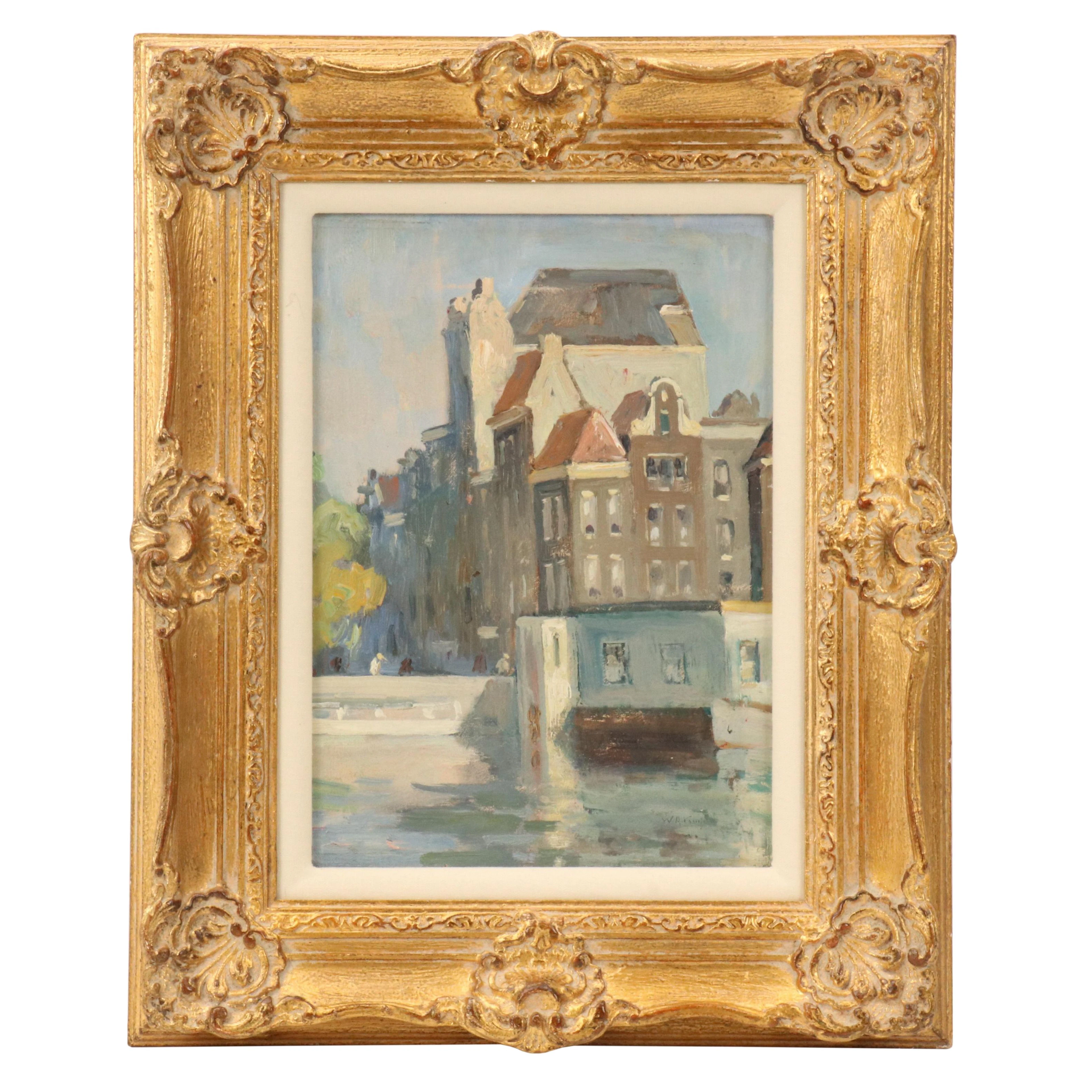 Willem A. Knip Cityscape Oil Painting "Limburg"