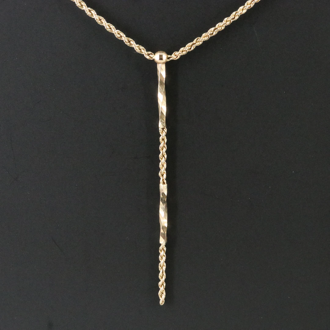 Michael Anthony 10K Lariat Rope Chain Necklace
