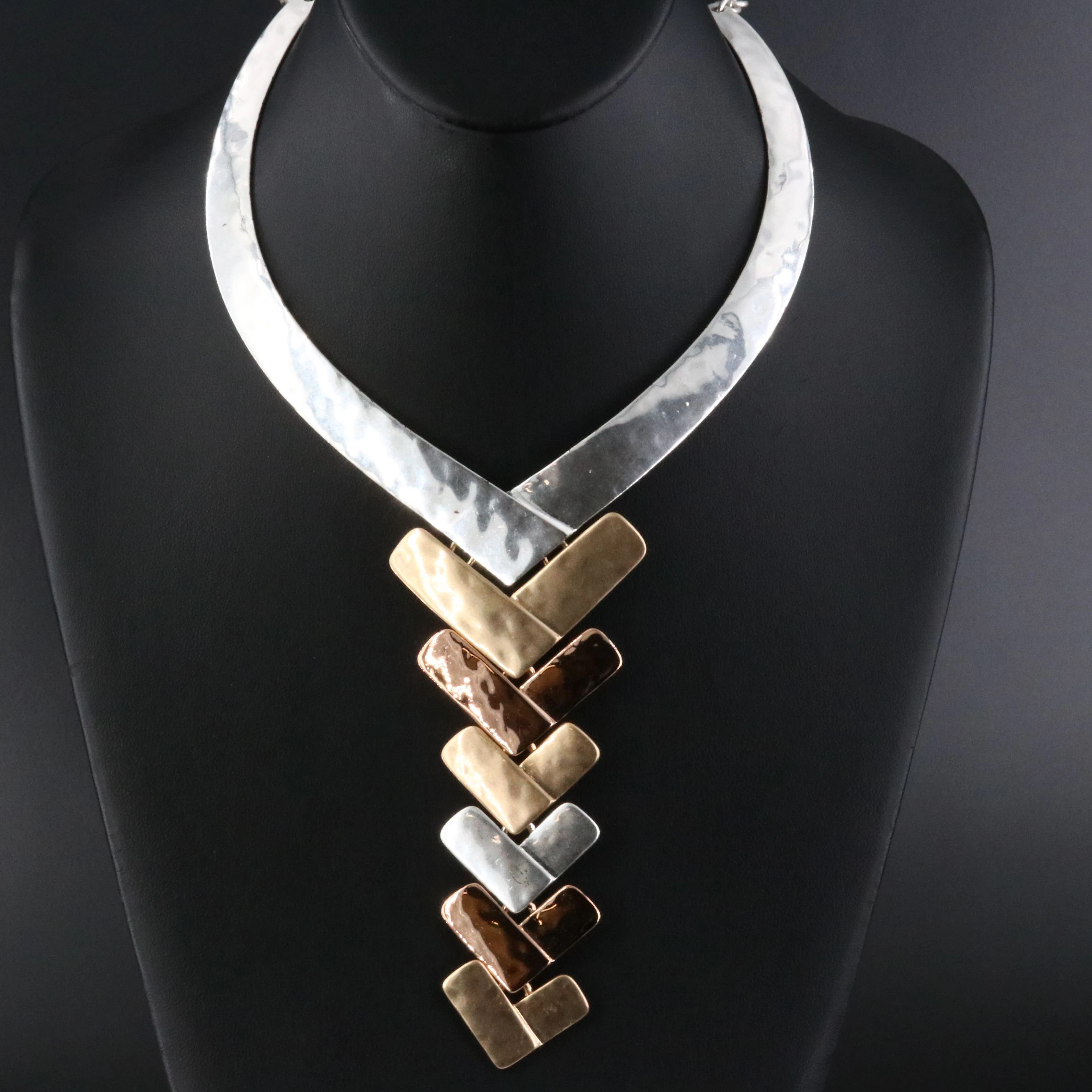 Robert Lee Morris SOHO Tri-Color Chevron Necklace