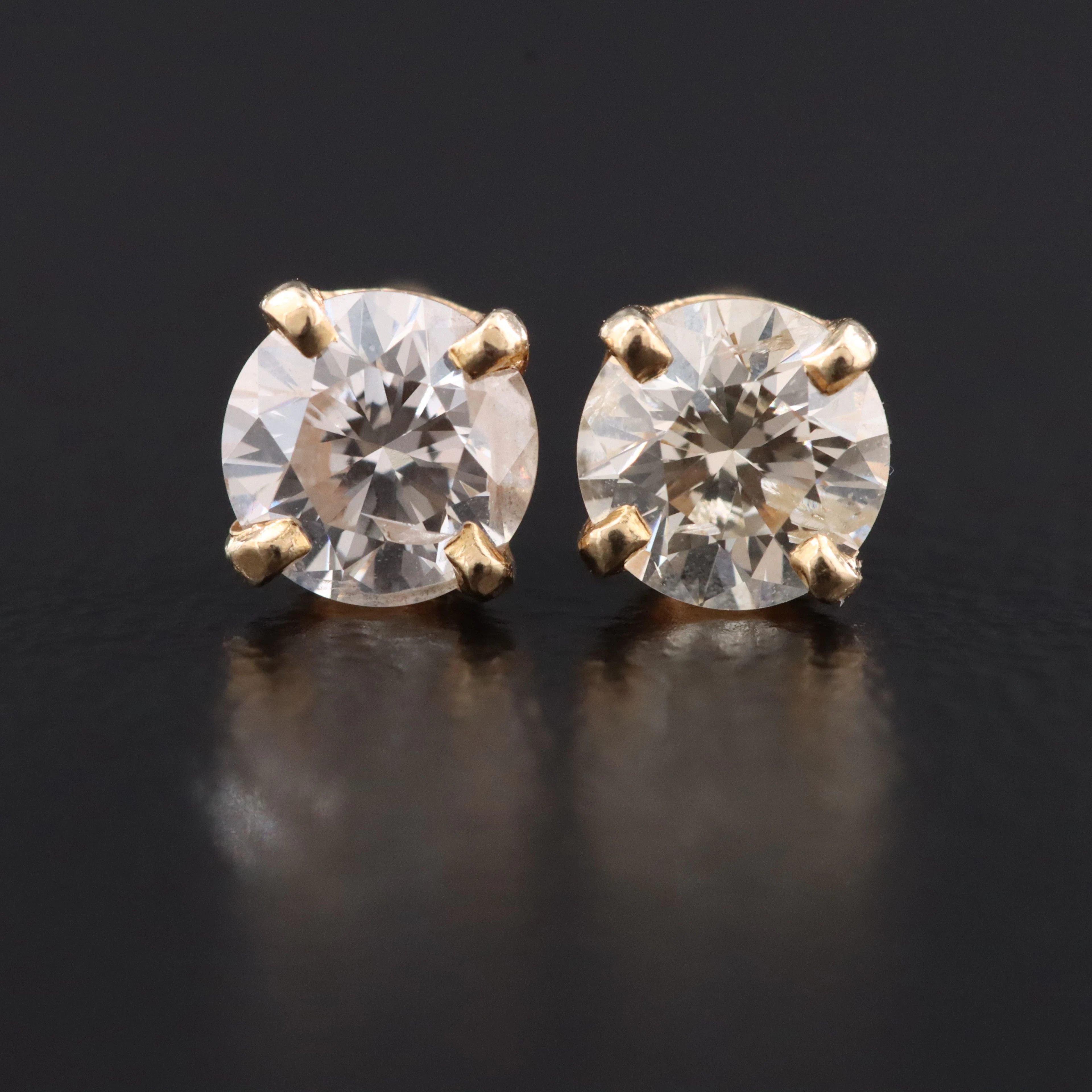 14K 0.55 CTW Diamond Solitaire Earrings