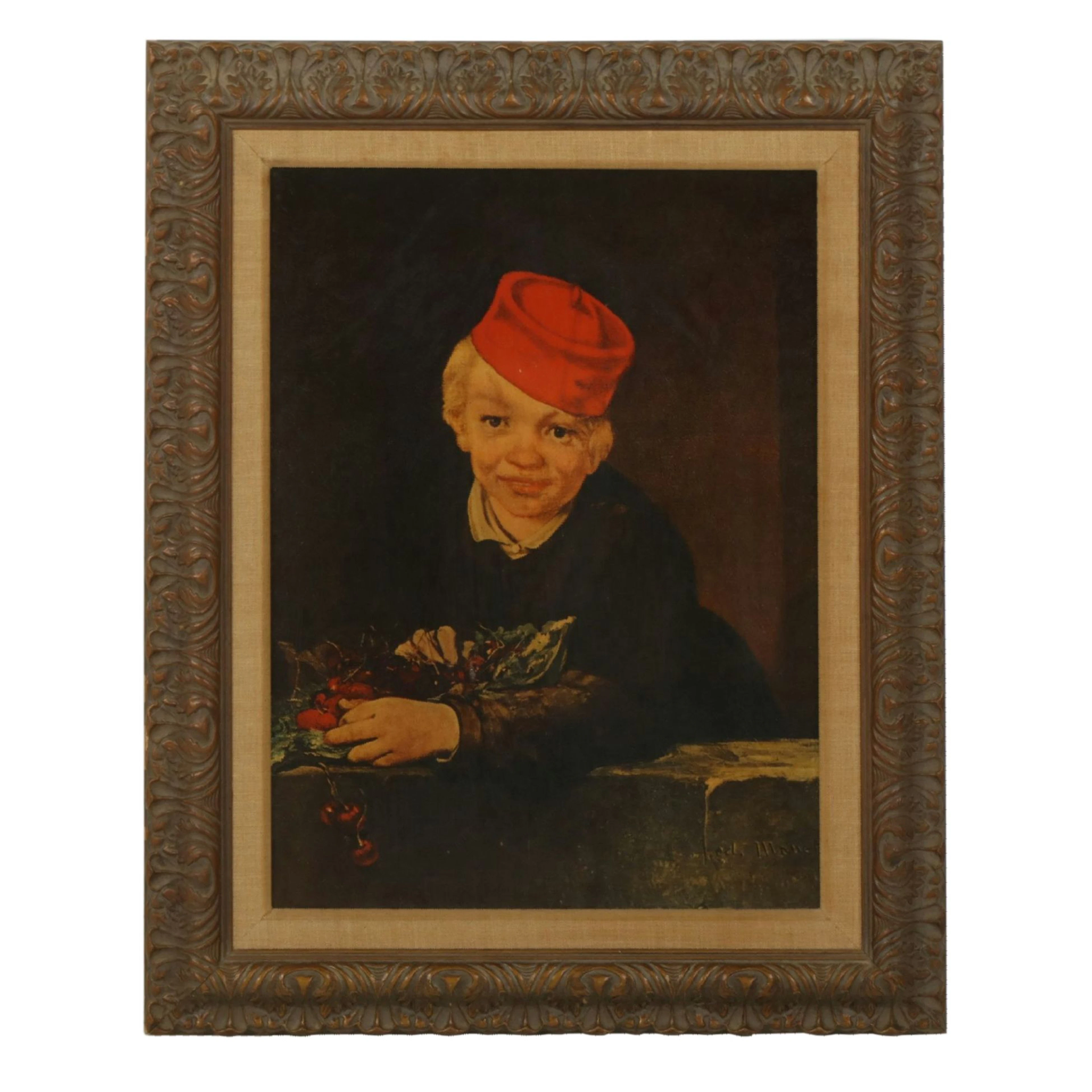 Offset Lithograph After Édouard Manet Portrait "Boy with Cherries"