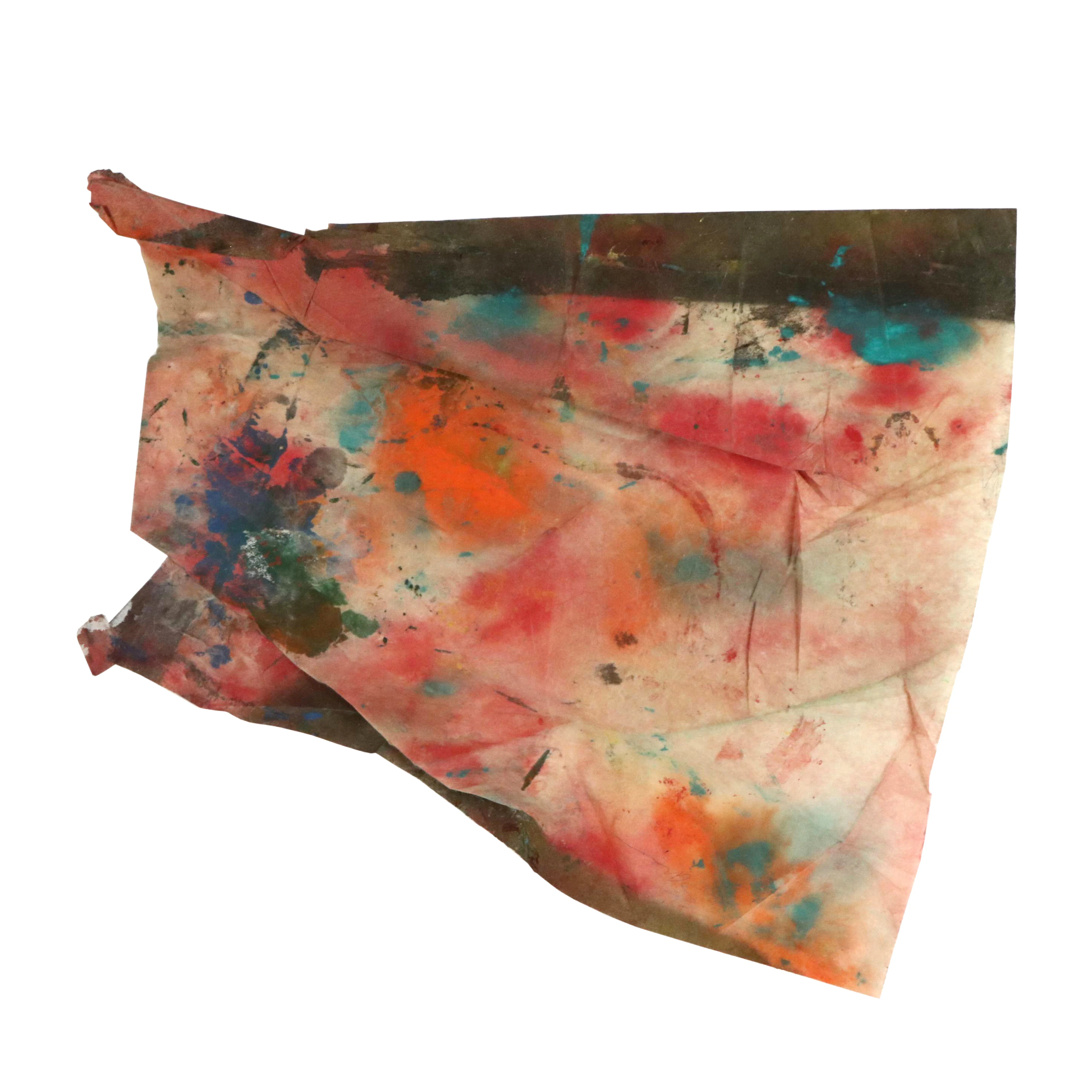 Sam Gilliam Abstract Mixed Media Painting on Fabric, 1991