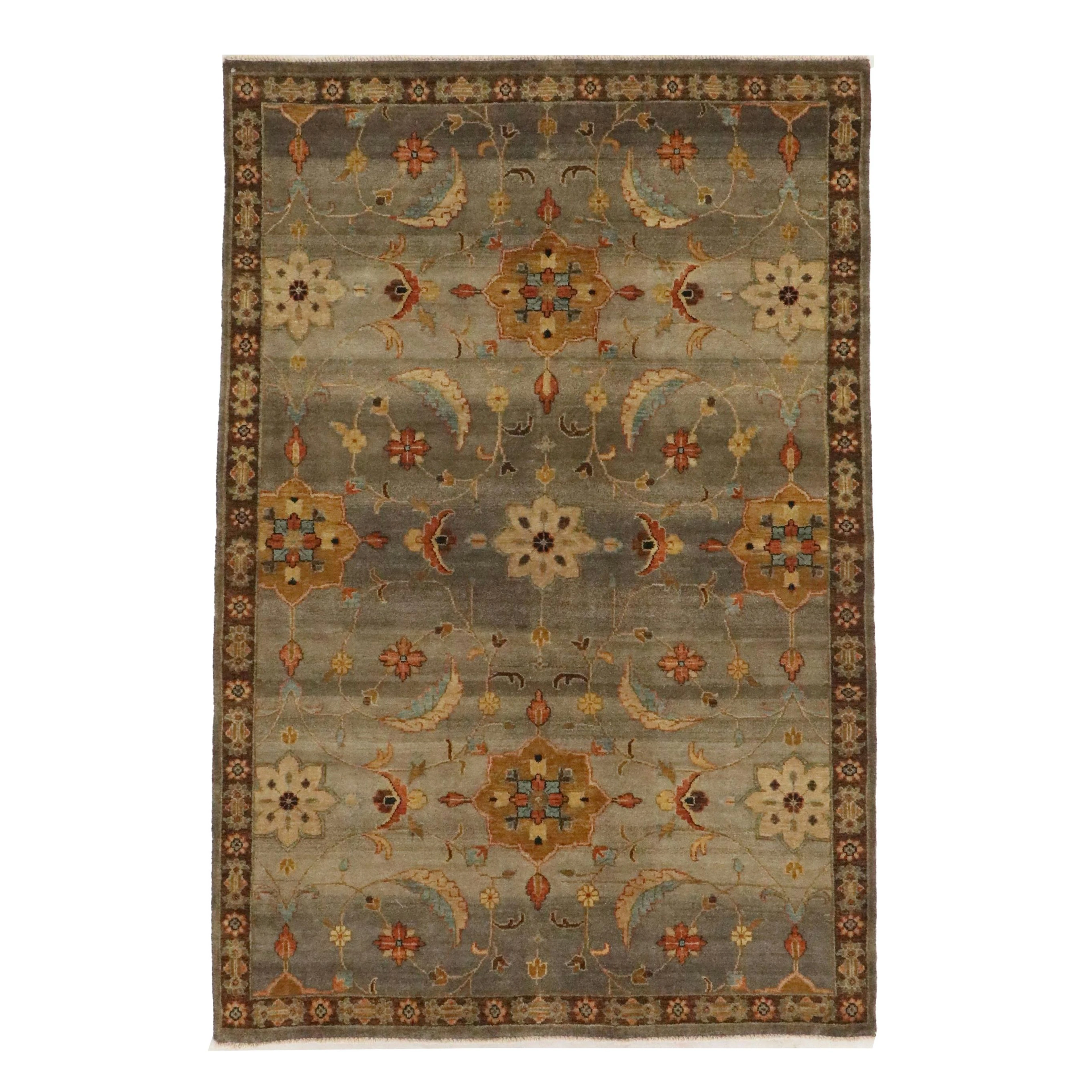 6' x 8'11 Hand-Knotted Indo-Persian Serapi Area Rug