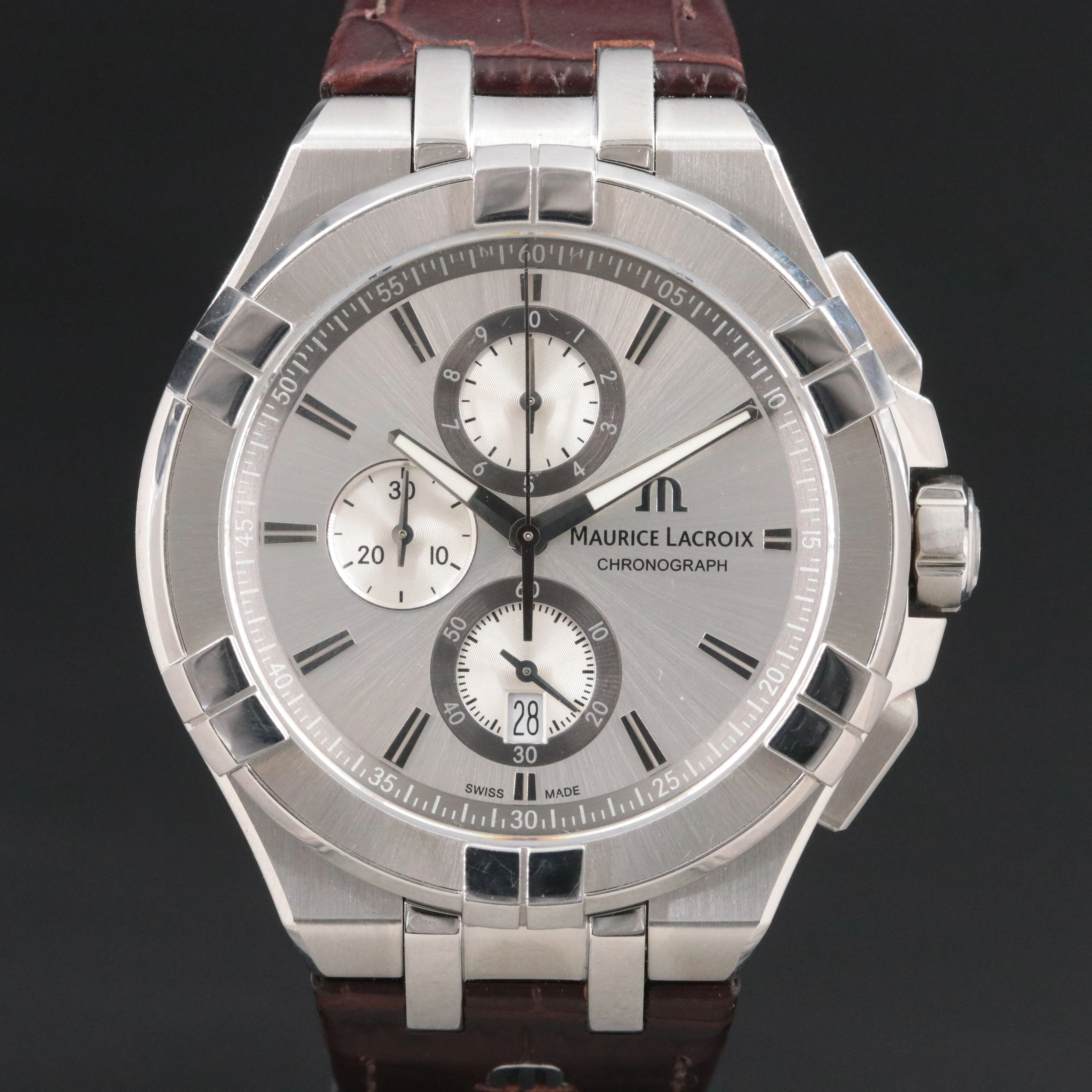 Maurice Lacroix Chronograph Steel 44mm Quartz Watch Model A1 1018