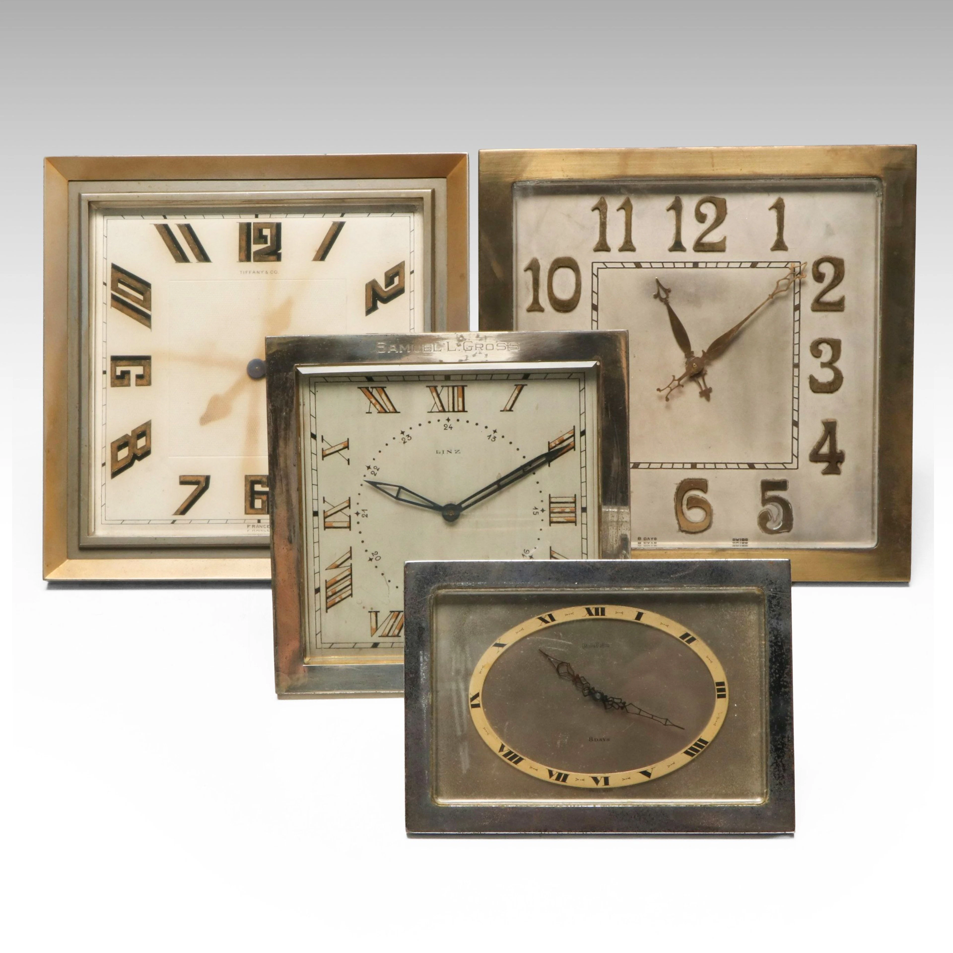 Tiffany & Co. Bronze Desk Clock and More Vintage Clocks