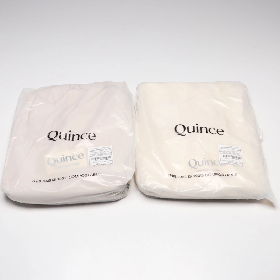Quince Twin XL Organic Cotton Fitted Sheet Sets in Sand and Ivory