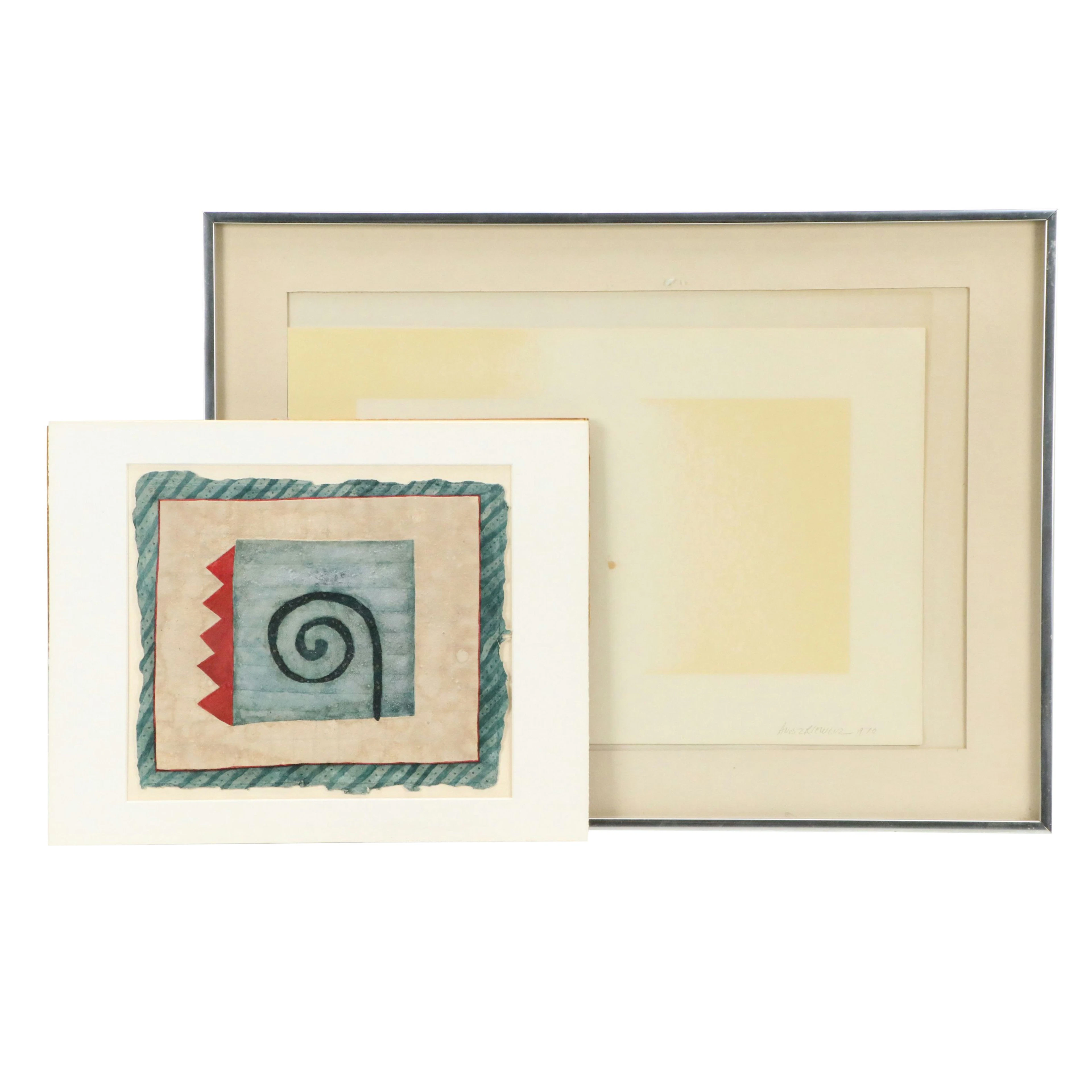 Richard Anuszkiewicz Minimalist Etching and Other Abstract Painting, 1970