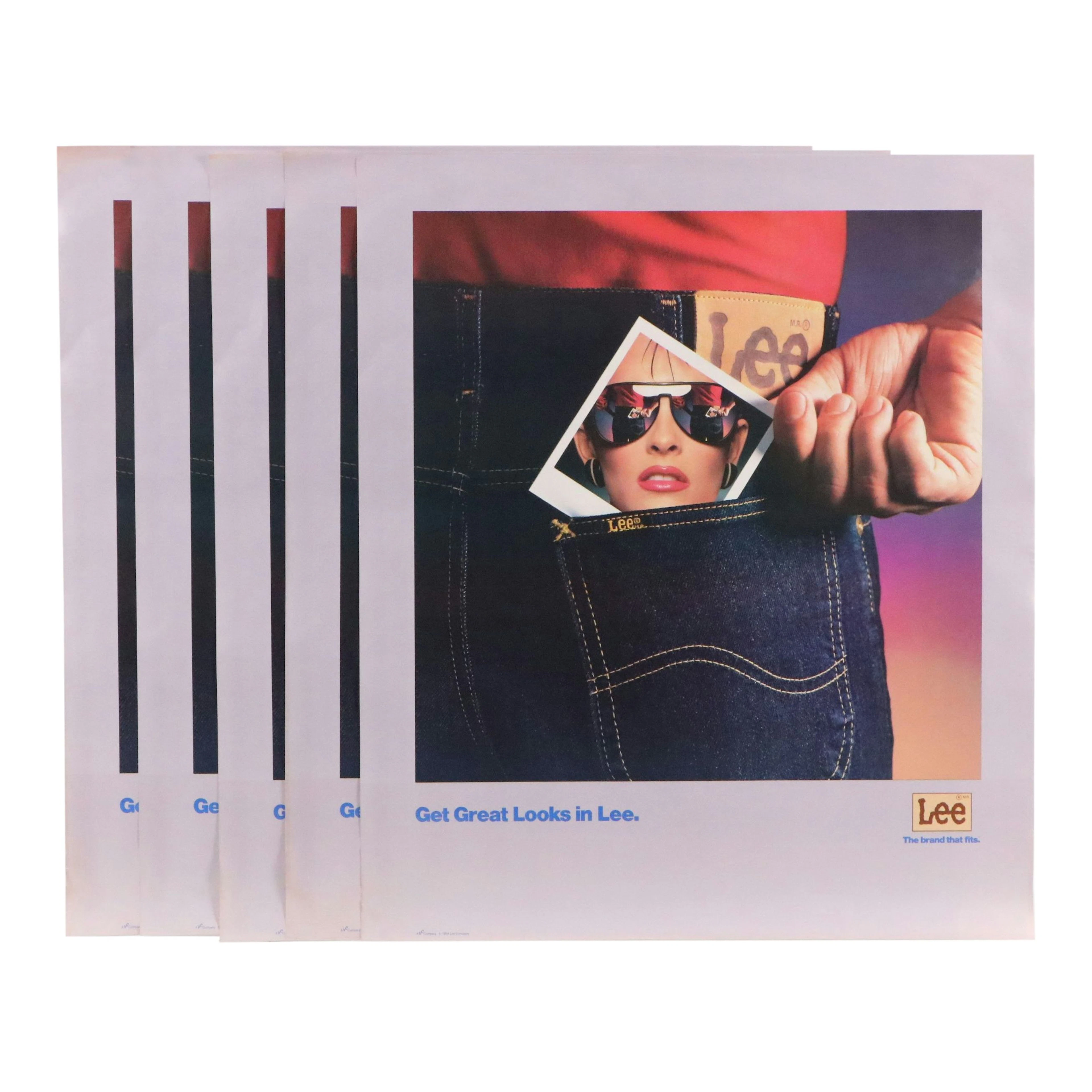 Collection of Lee Company Jeans Advertisement Offset Lithographs, 1984