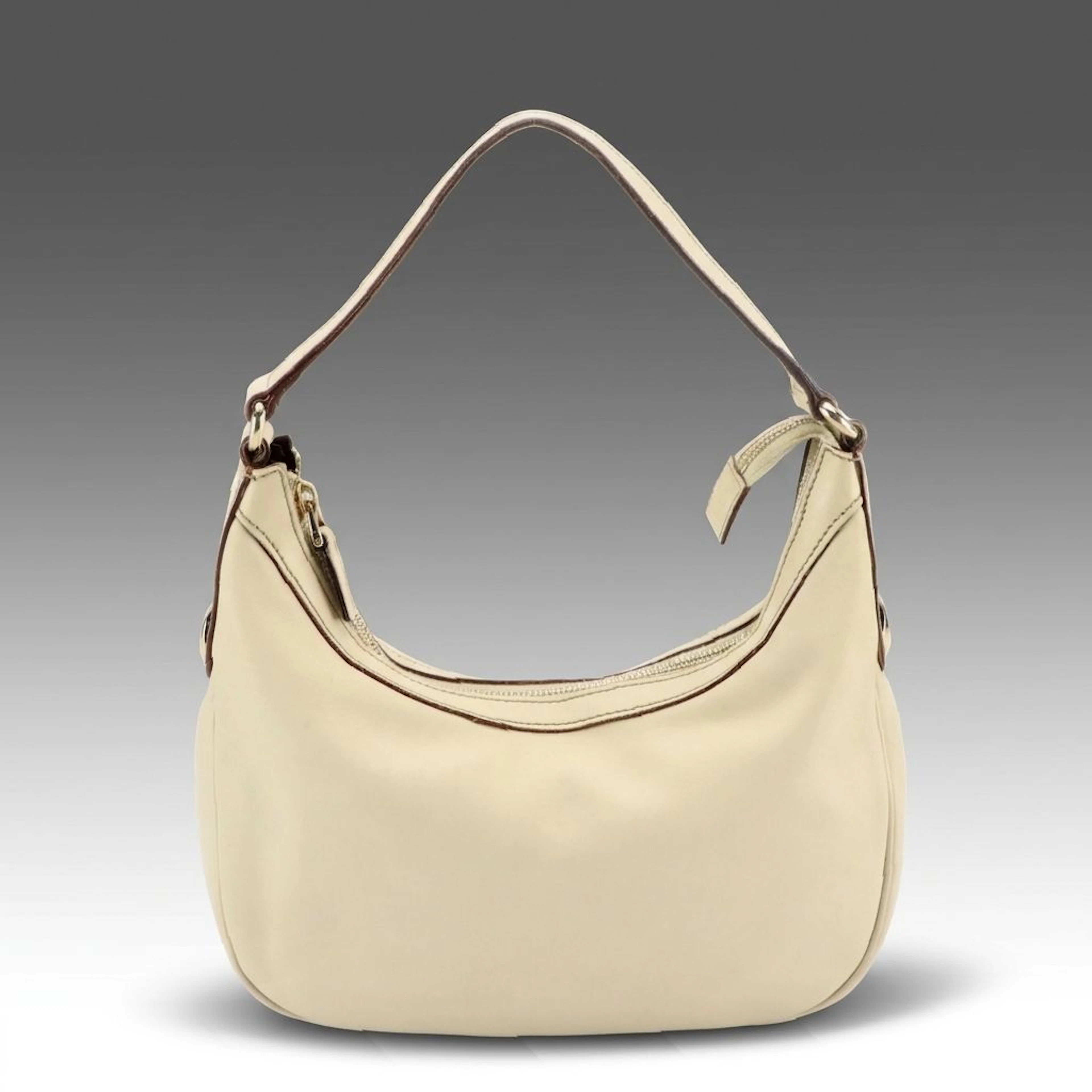 Gucci Hobo Shoulder Bag in Ivory Calfskin Leather