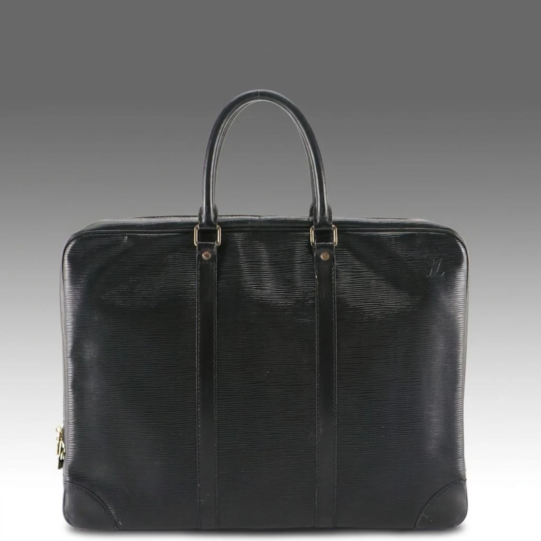 Louis Vuitton Porte-Documents Voyage Briefcase in Black Epi Leather