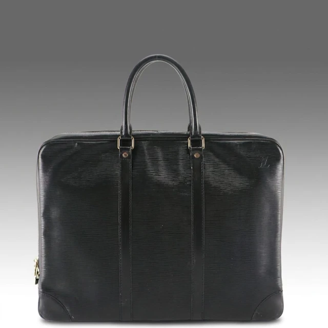 Louis Vuitton Porte-Documents Voyage Briefcase in Black Epi Leather