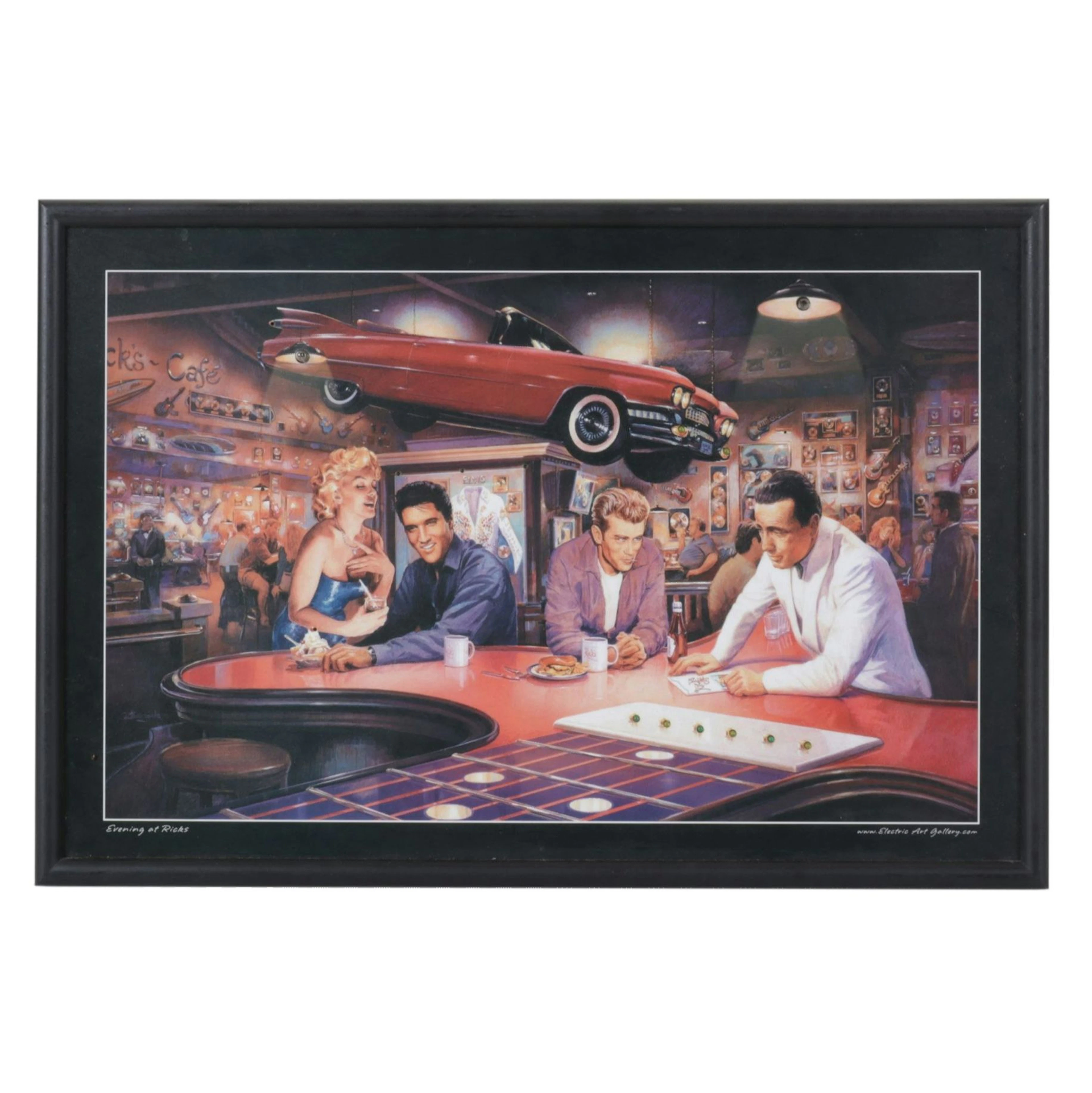 Offset Lithograph after George Bungarda "Evening at Rick's"