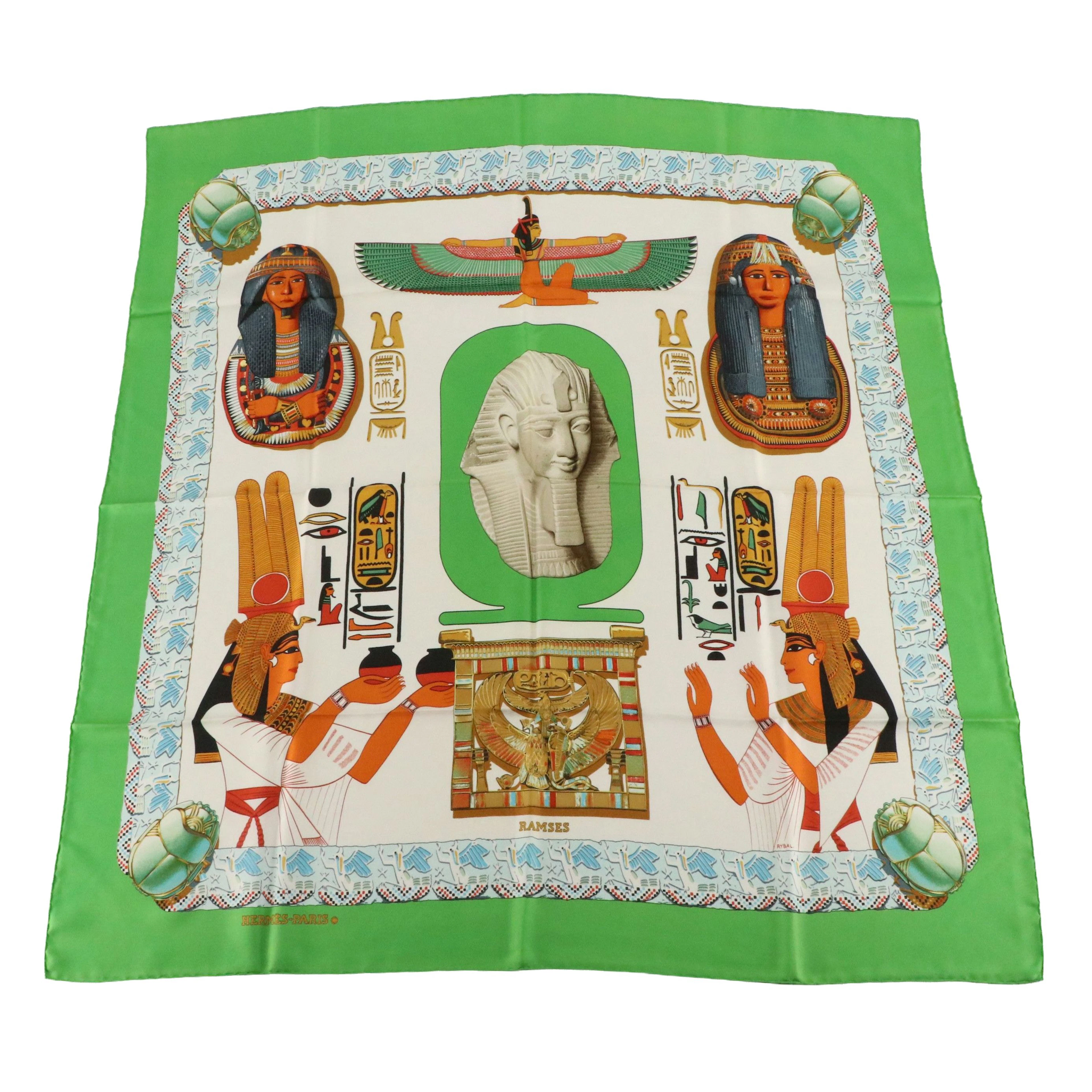 Hermès Early Issue "Ramses" Scarf 90 in Silk Twill