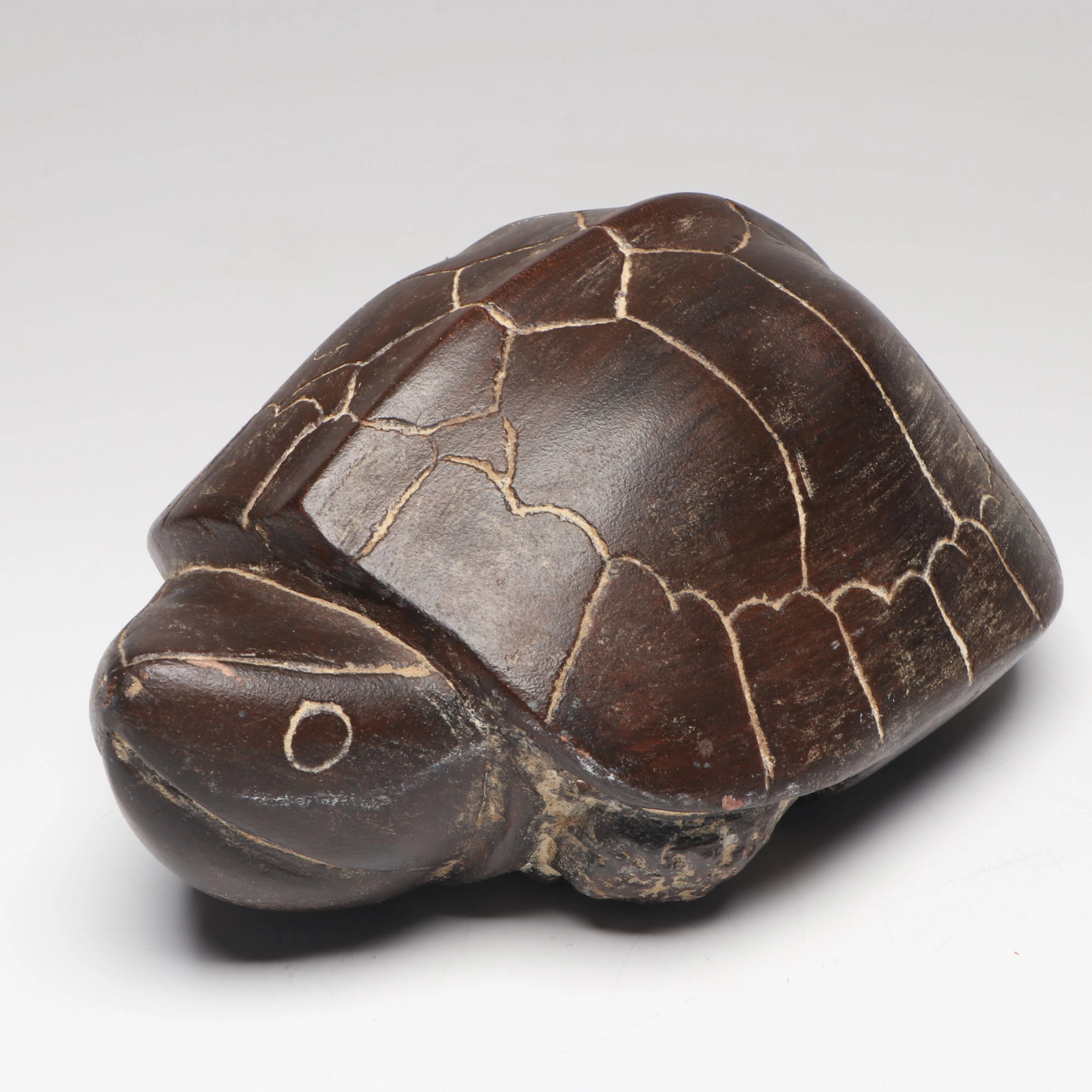 Carved and Painted Stone Tortoise