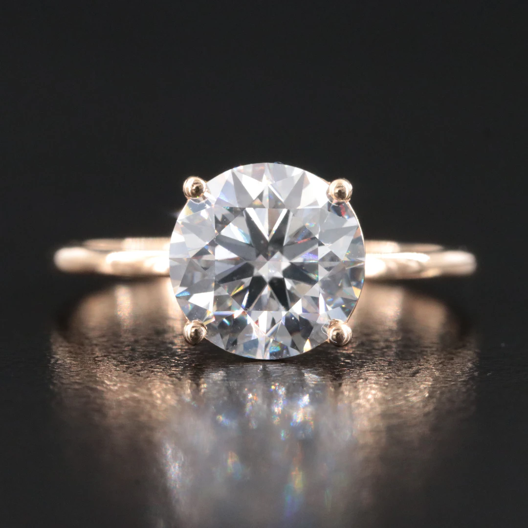 14K 2.14 CT Lab Grown Diamond Solitaire Ring with IGI Report