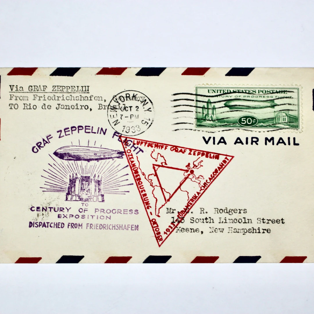 1933 Graf Zeppelin Postal Cover, Century of Progress