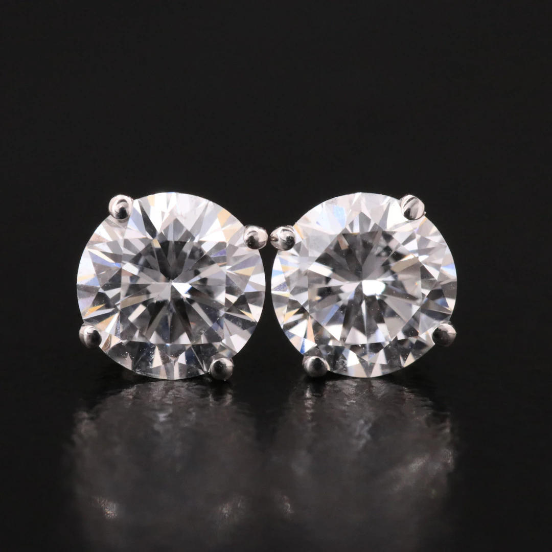14K 1.00 CTW Lab Grown Diamond Solitaire Earrings with IGI Report