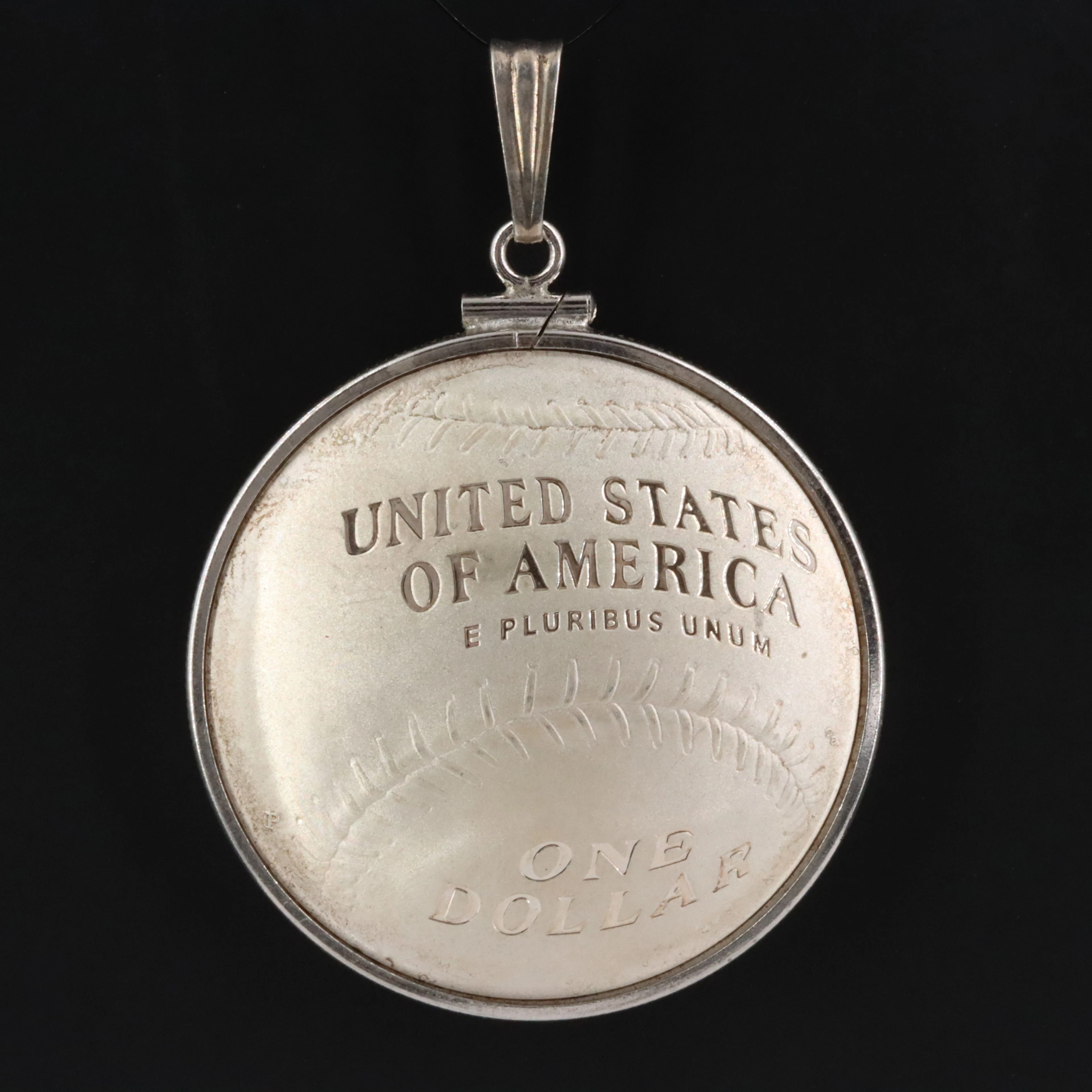 Sterling Pendant with 2014 National Baseball Hall of Fame Commemorative $1 Coin