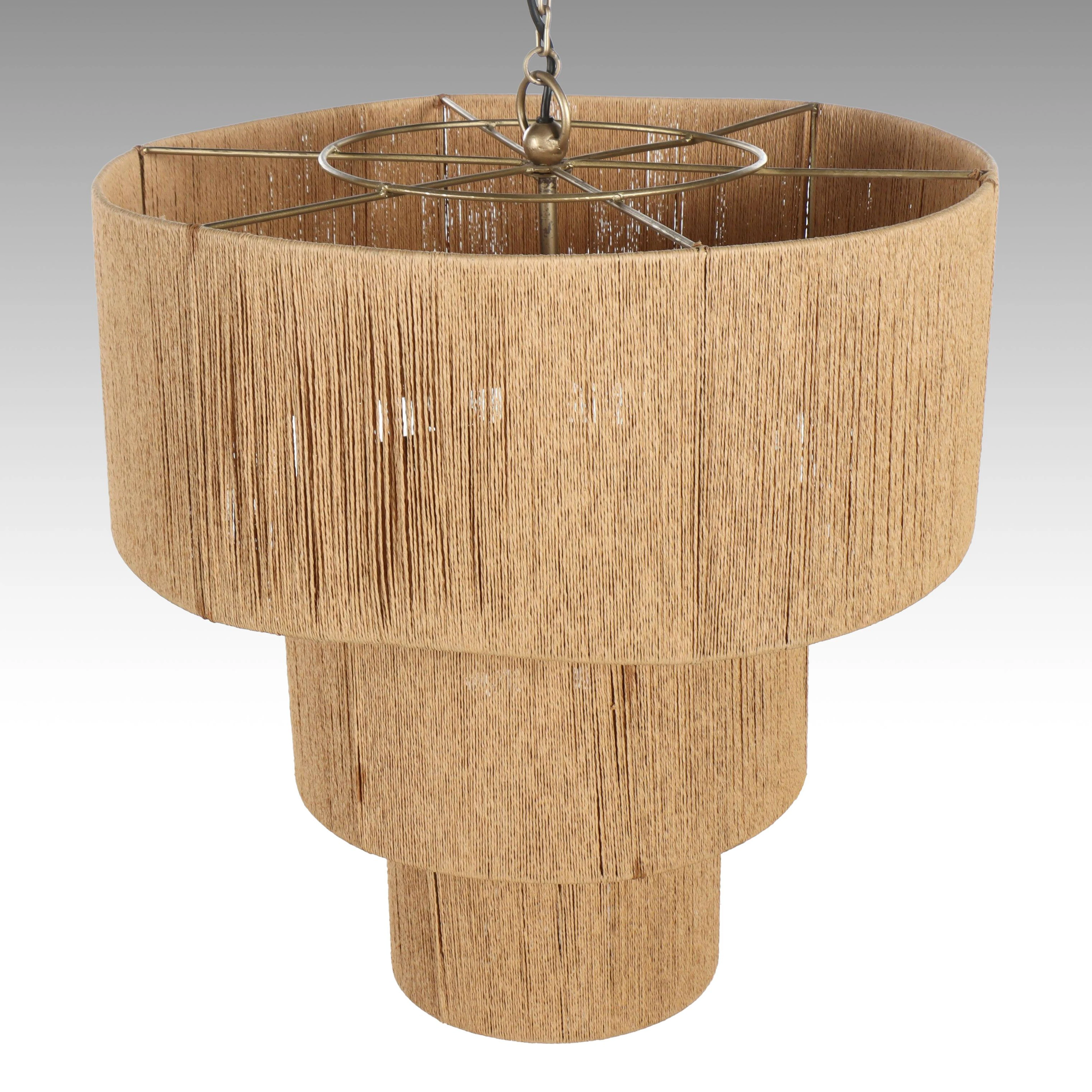 Contemporary Three-Tier Woven Fiber Chandelier, 21st Century