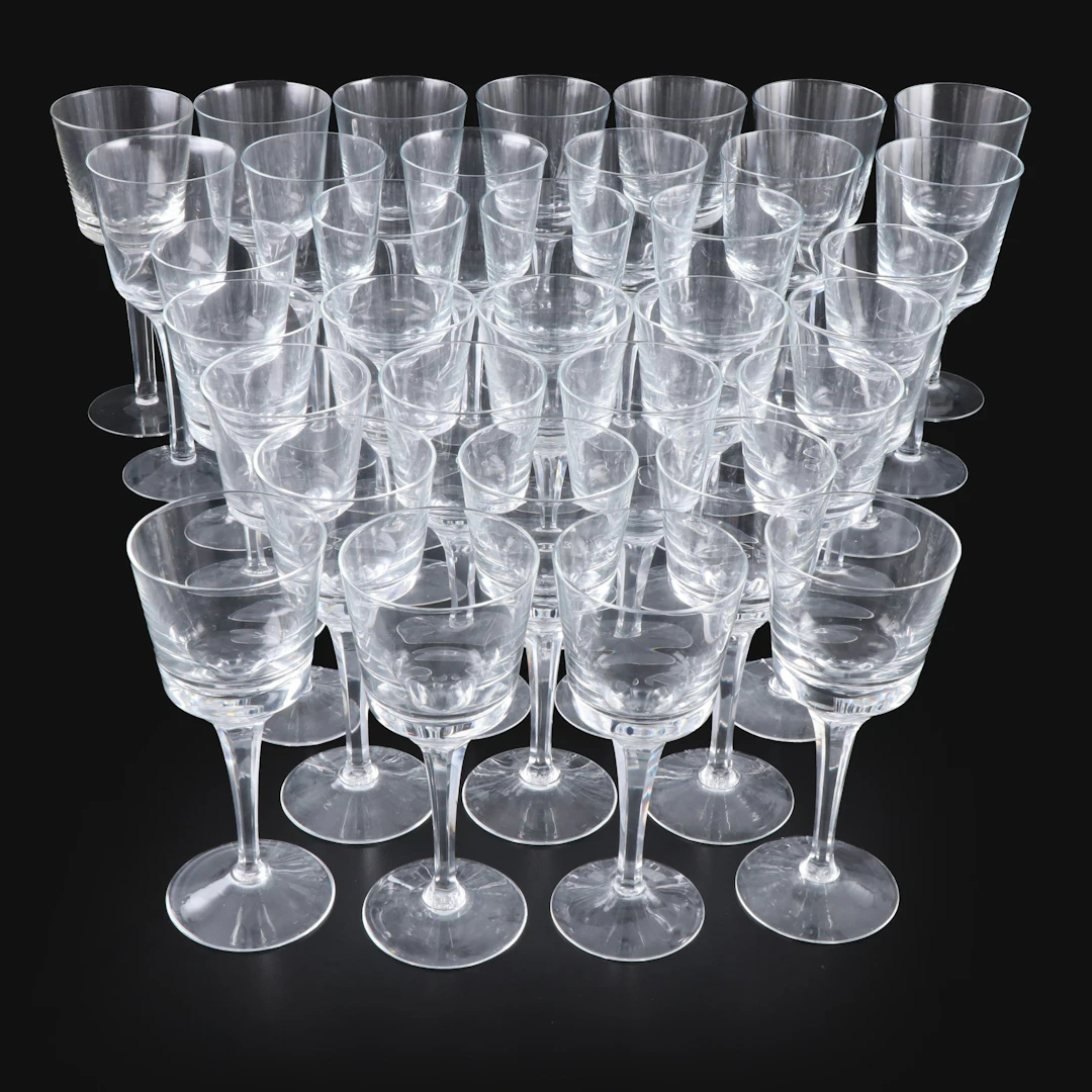 Denby "Gustav" Crystal Water Goblets and Wine Glasses, 1970s