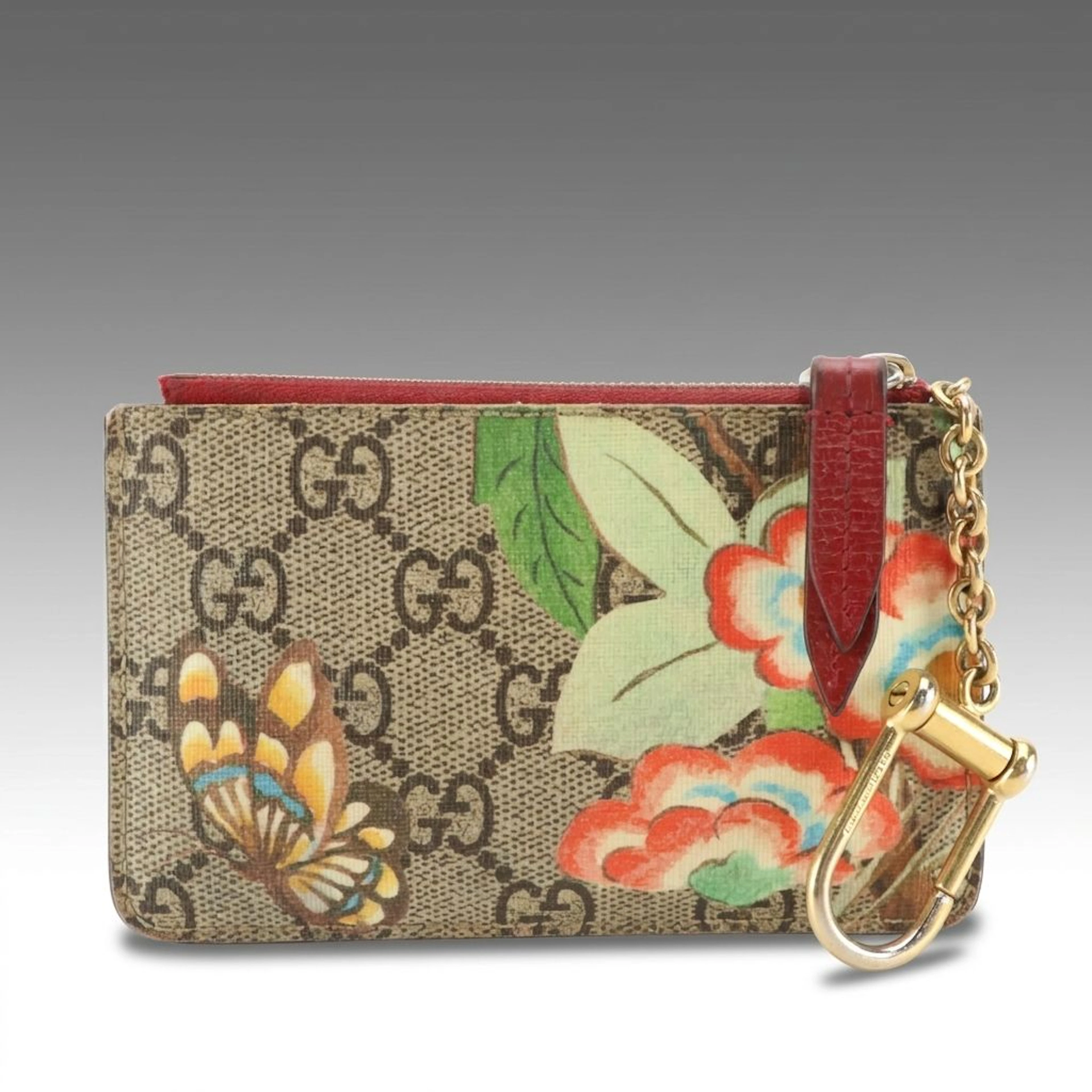 Gucci Ophidia Key Holder/Coin Purse in Flora GG Supreme Canvas with Box