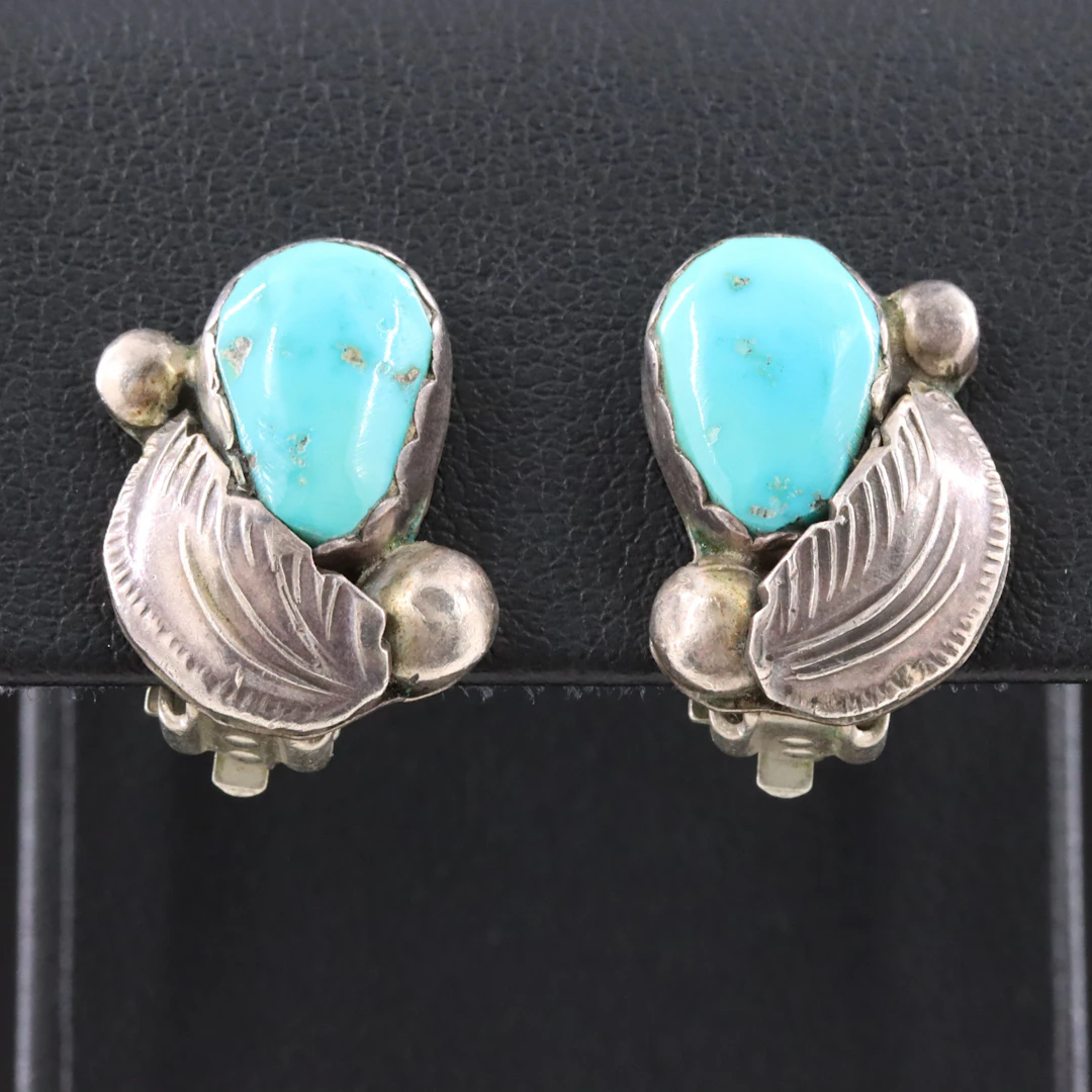 Carmelita Simplicio Zuni Sterling Turquoise Earrings