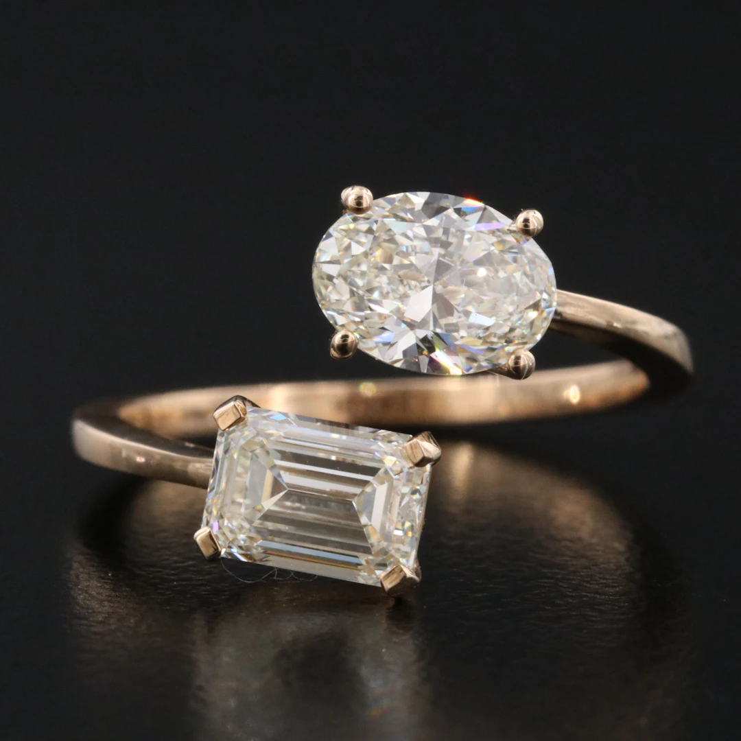 14K 1.91 CTW Diamond Bypass Ring