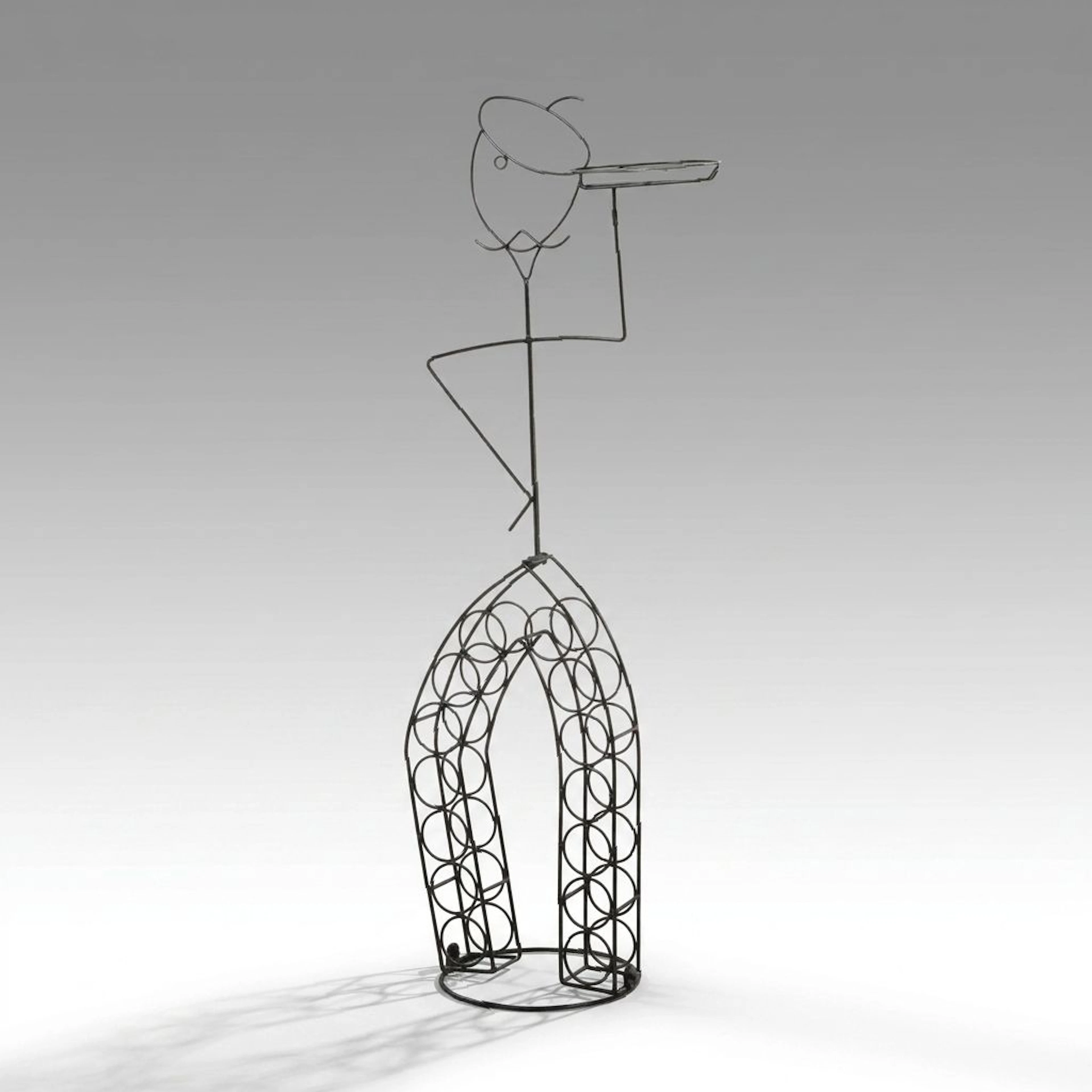 Modern Metal Figural Wine Bottle Rack, Late 20th/Early 21st Century