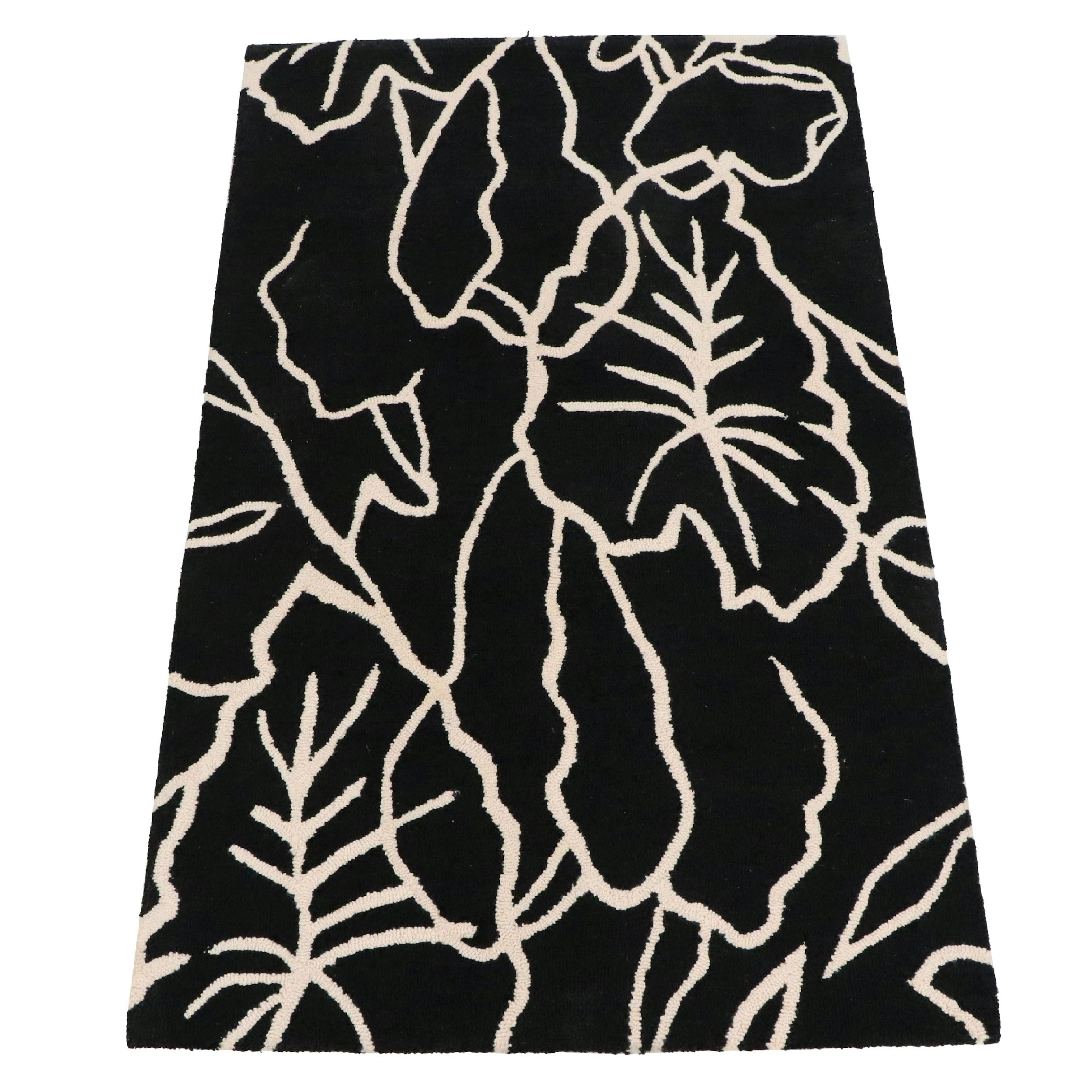 3'1 x 5' Handmade Hooked Wool Joann Indian Contemporary Accent Rug