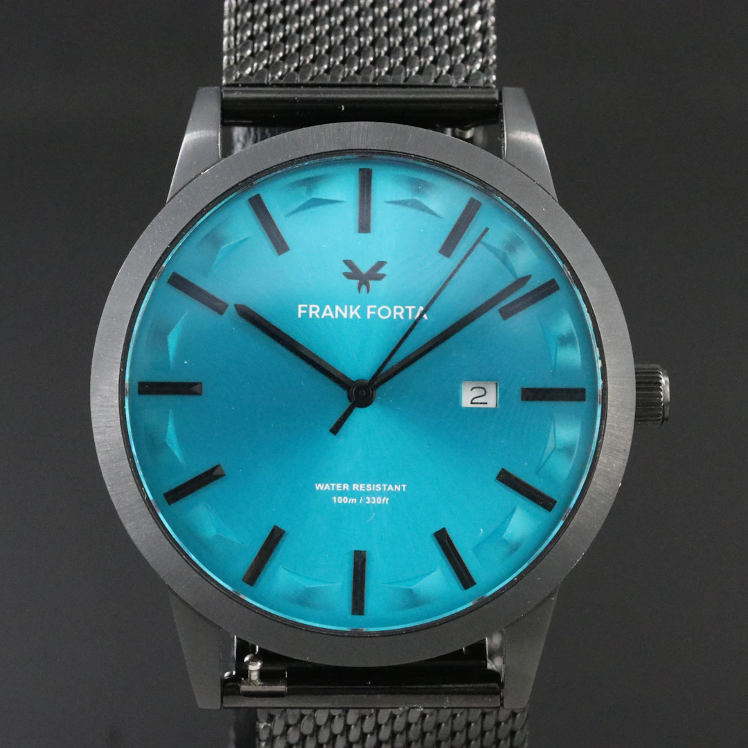 Frank Forta Moraine Collection Blue Dial Swiss Quartz Watch