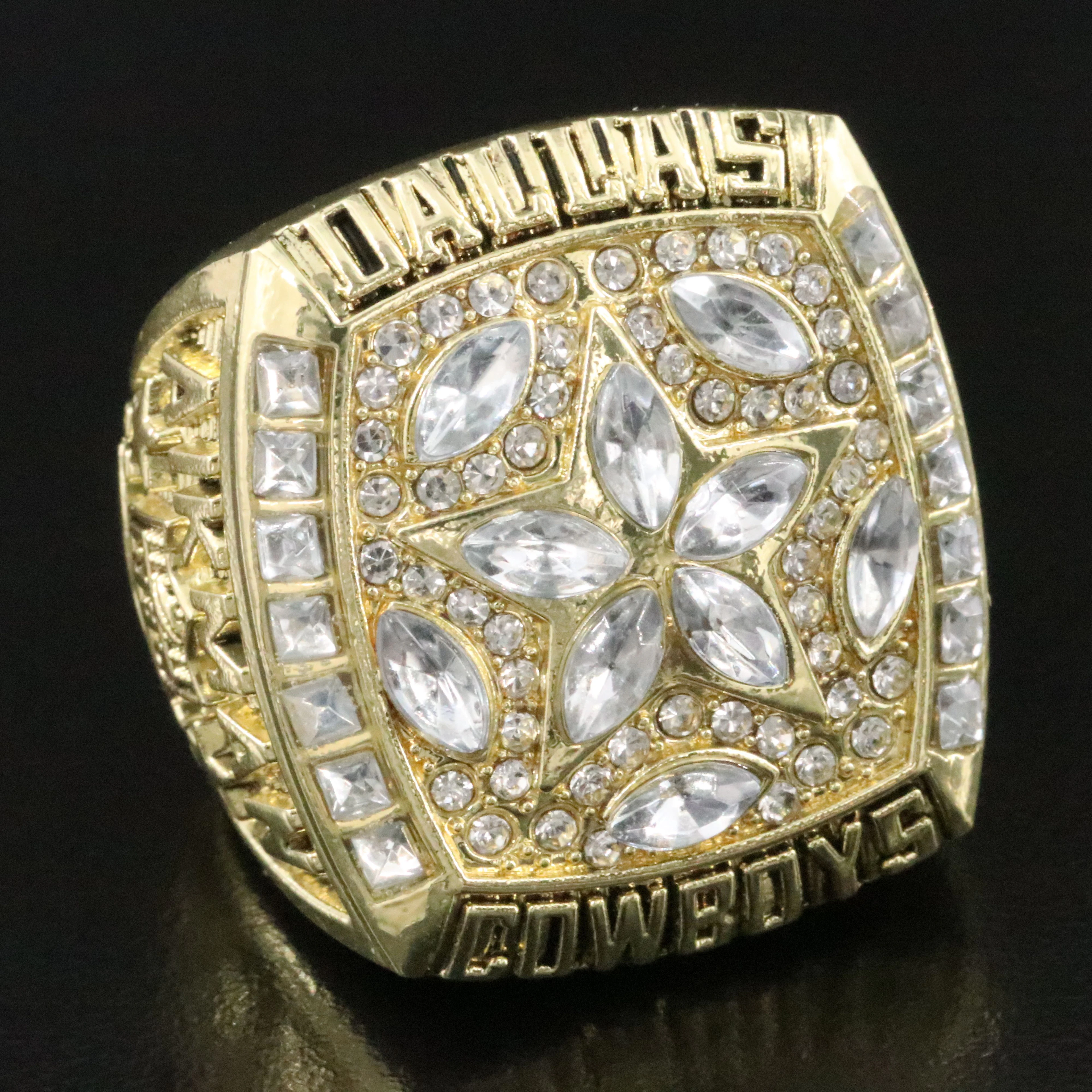 Troy Aikman Dallas Cowboys Superbowl Championships Replica Rhinestone Ring