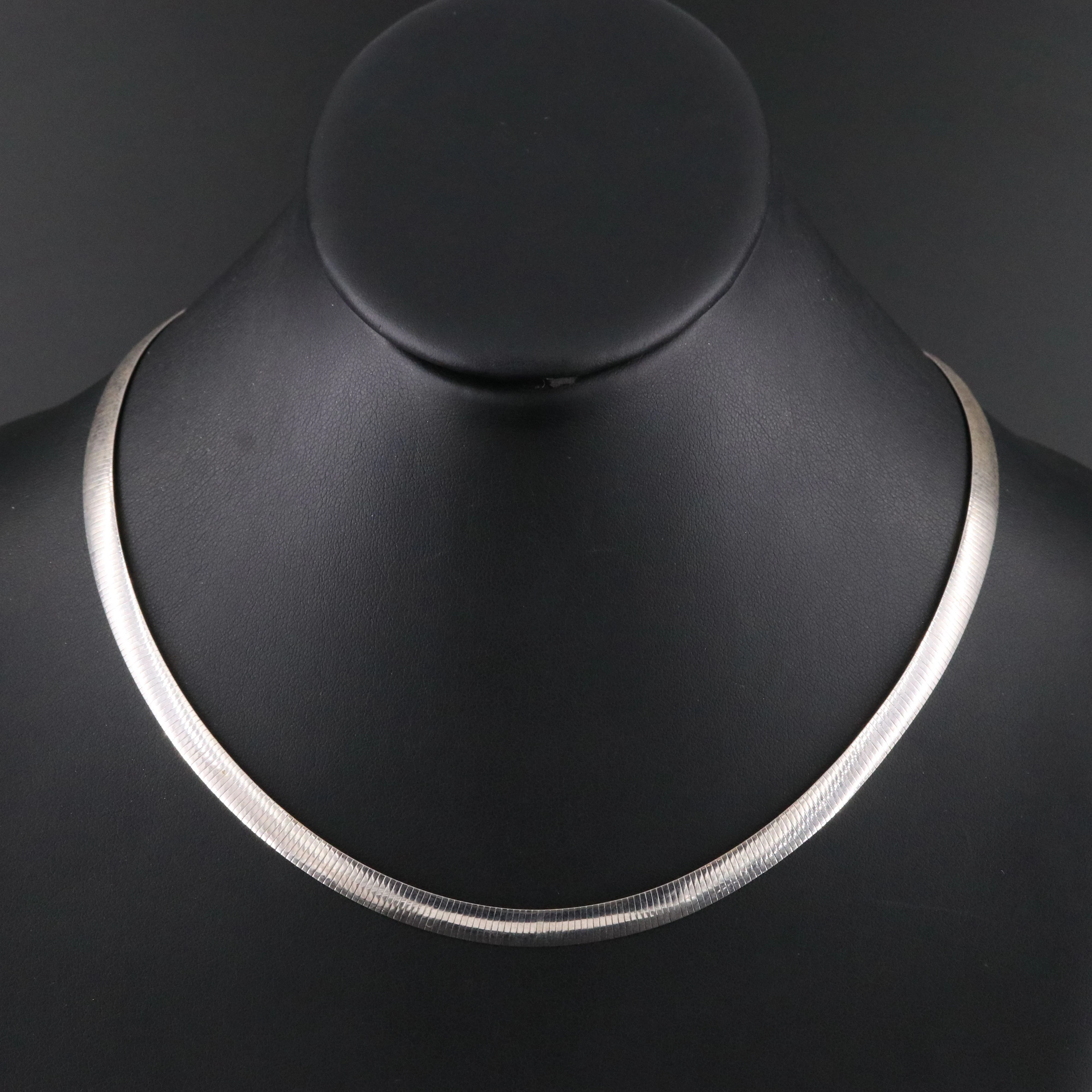 Sterling Two-Tone Reversible Omega Chain Necklace