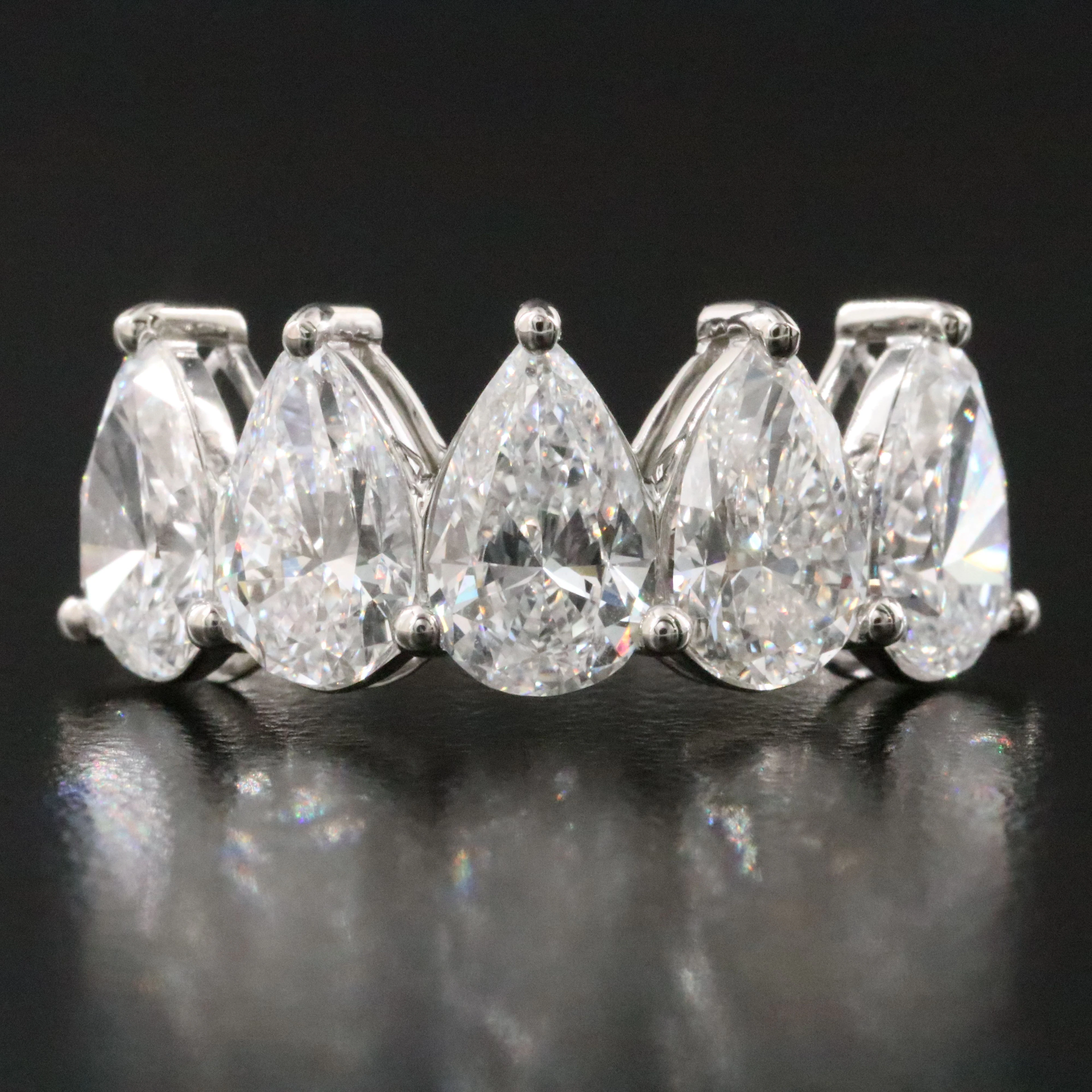 Platinum 4.11 CTW Lab Grown Diamond Five Stone Ring