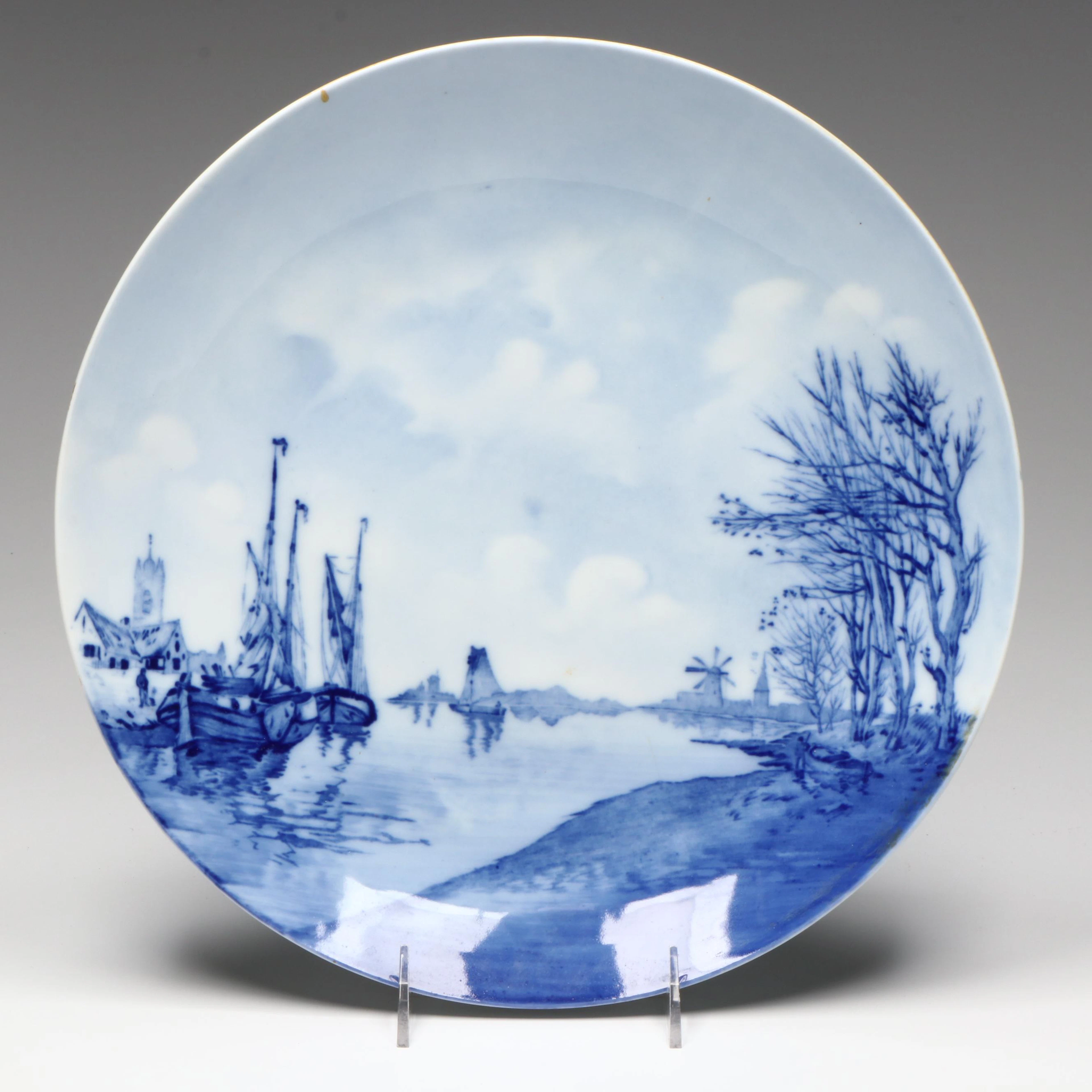 Antique Rosenthal Co. Delft Porcelain Charger, Late 19th/Early 20th C.