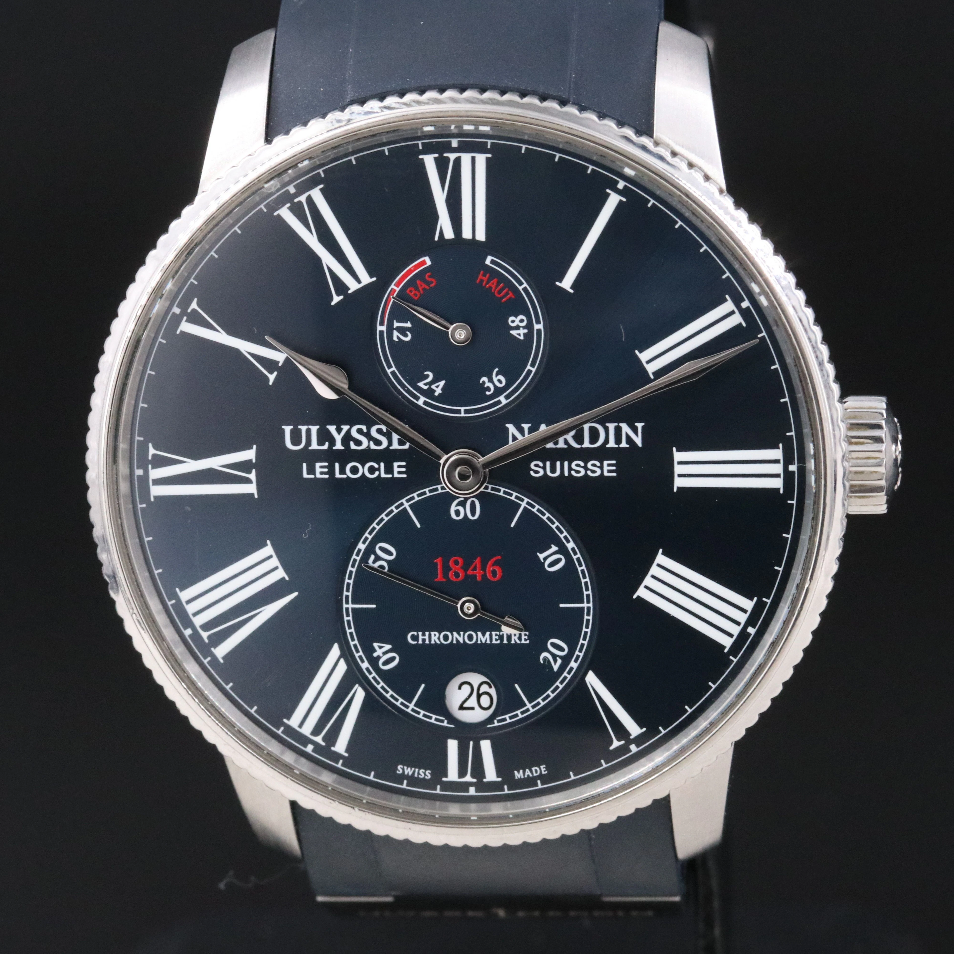 Ulysse Nardin Marine Torpilleur Blue 42mm Steel Automatic Watch 1183-310