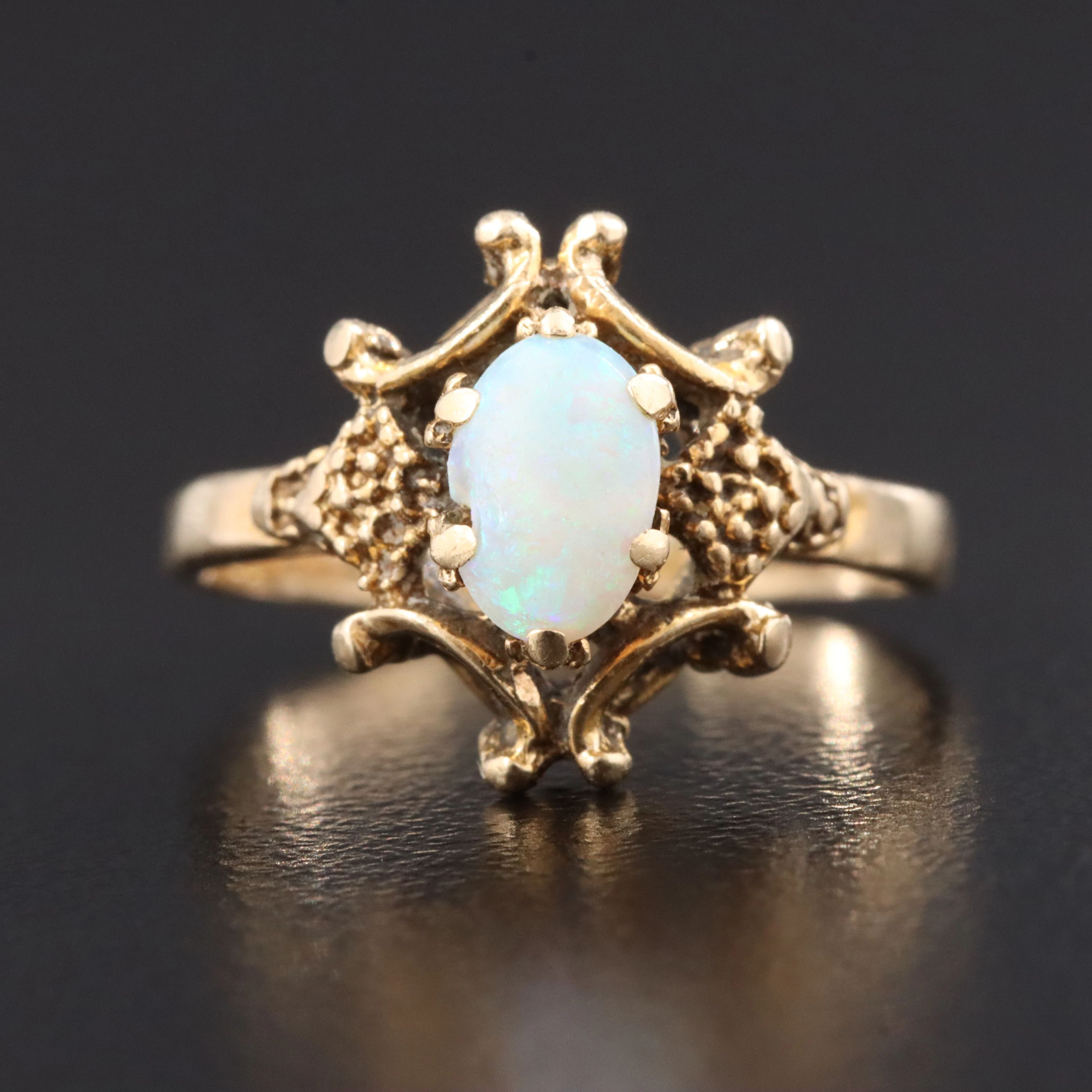 14K Opal Ornate Ring