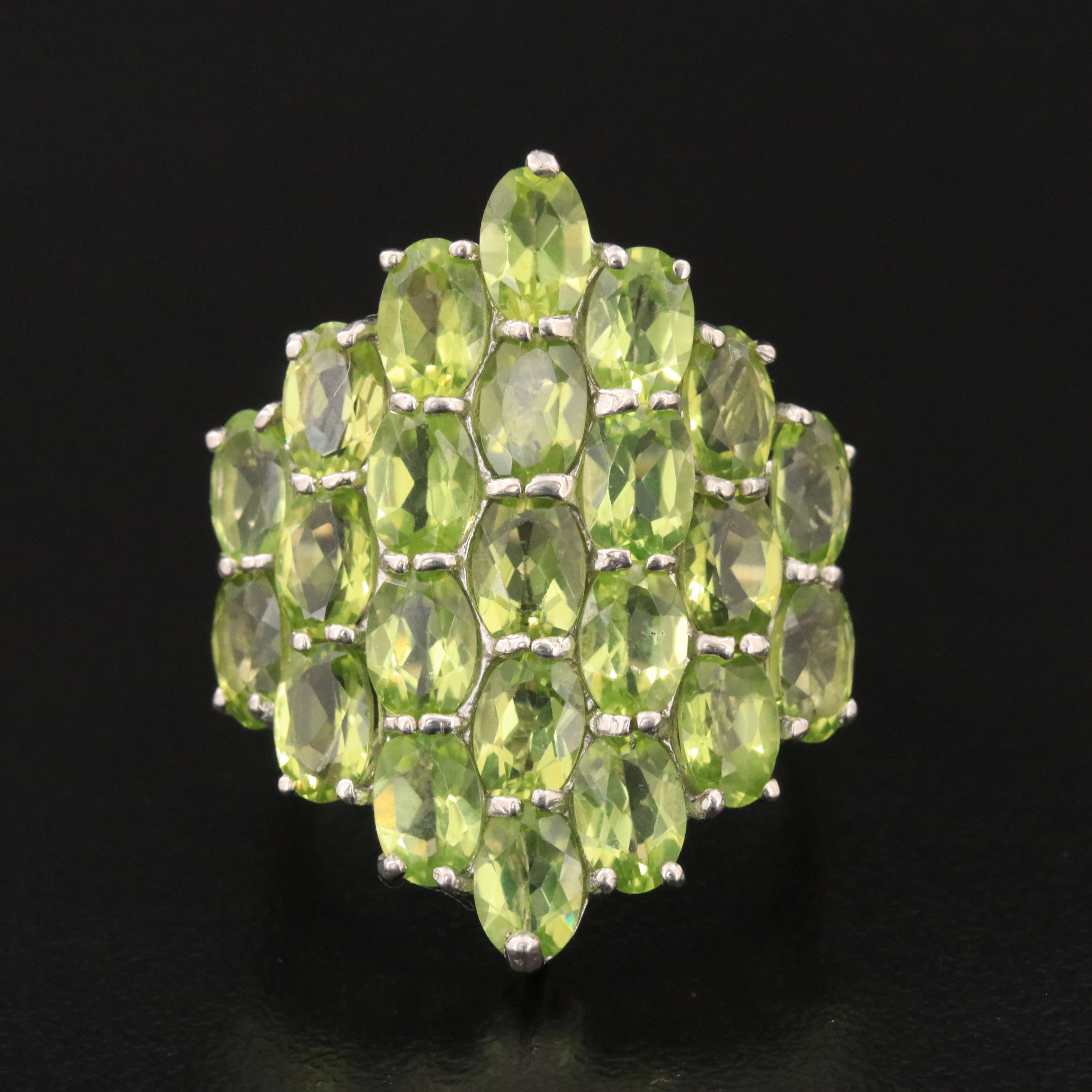 Sterling Peridot Shield Ring