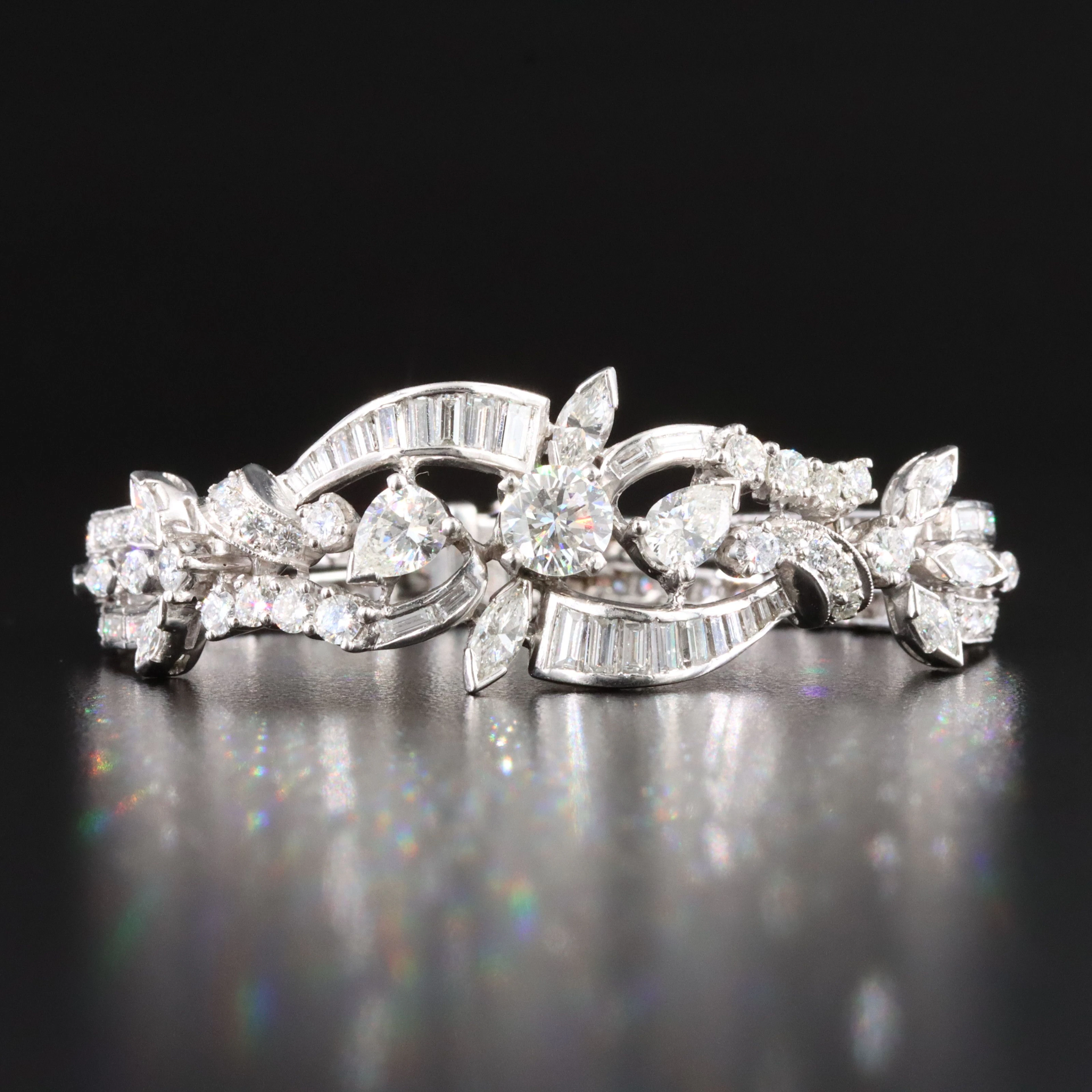 1950s Platinum 7.95 CTW Diamond Bracelet
