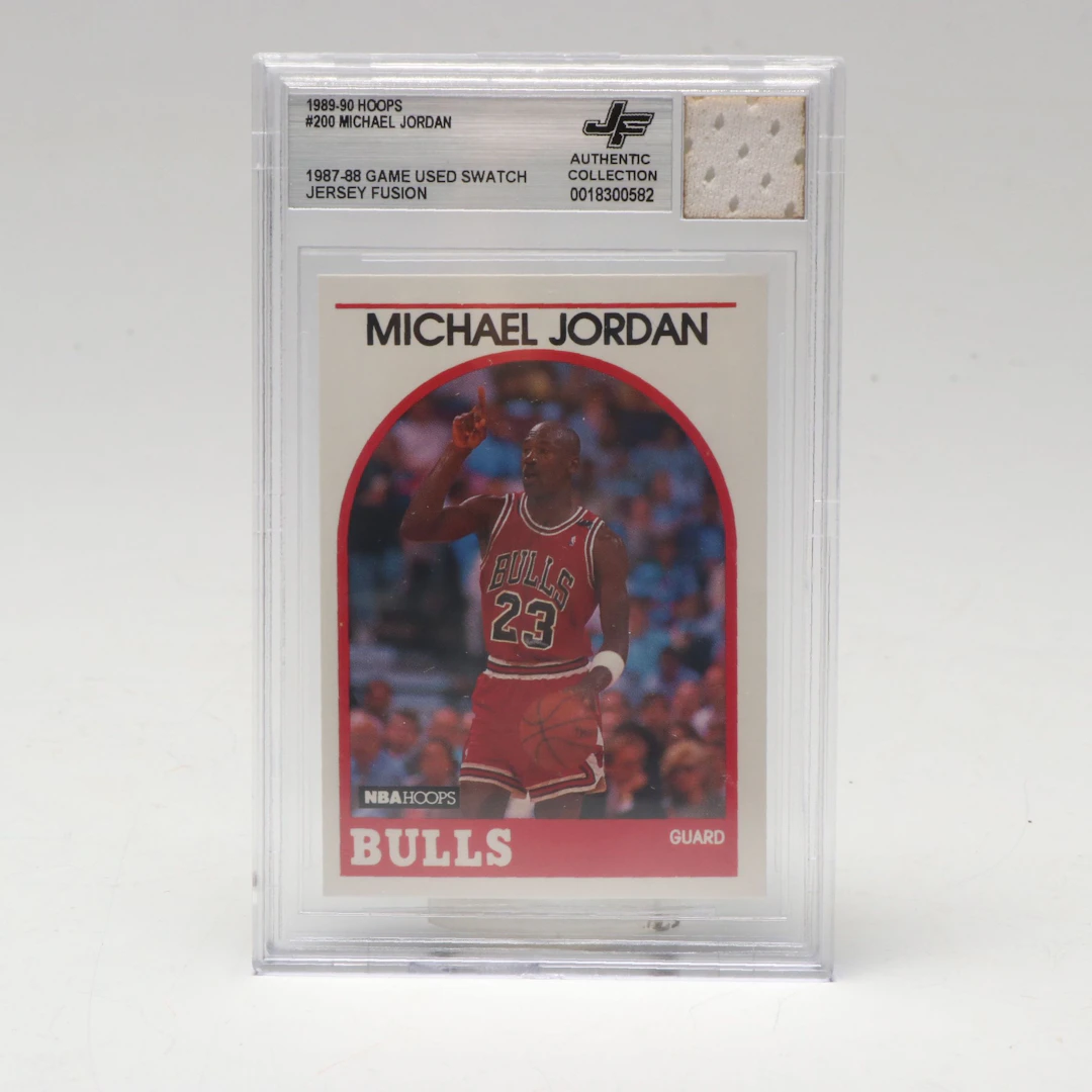 Michael Jordan Game Used 1987-88 Jersey Swatch with Card, Beckett