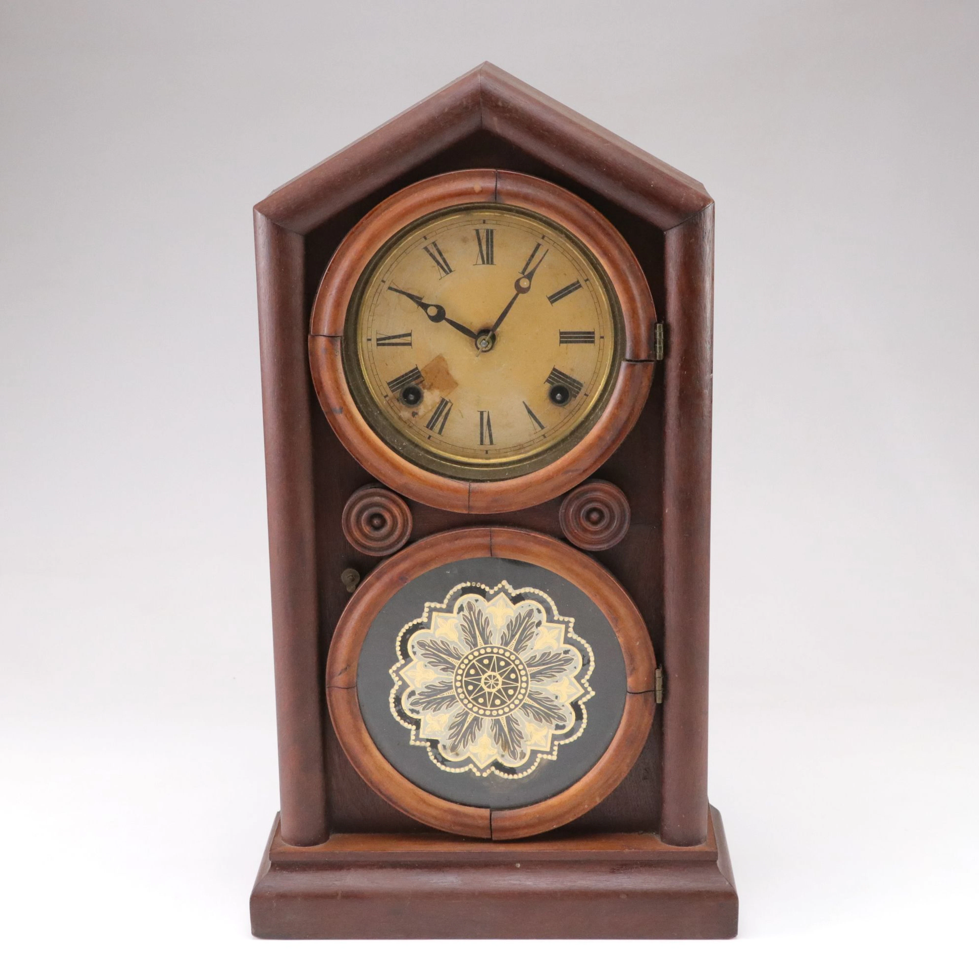 Ingraham "Doric" Mahogany Mantel Clock, Late 19th Century