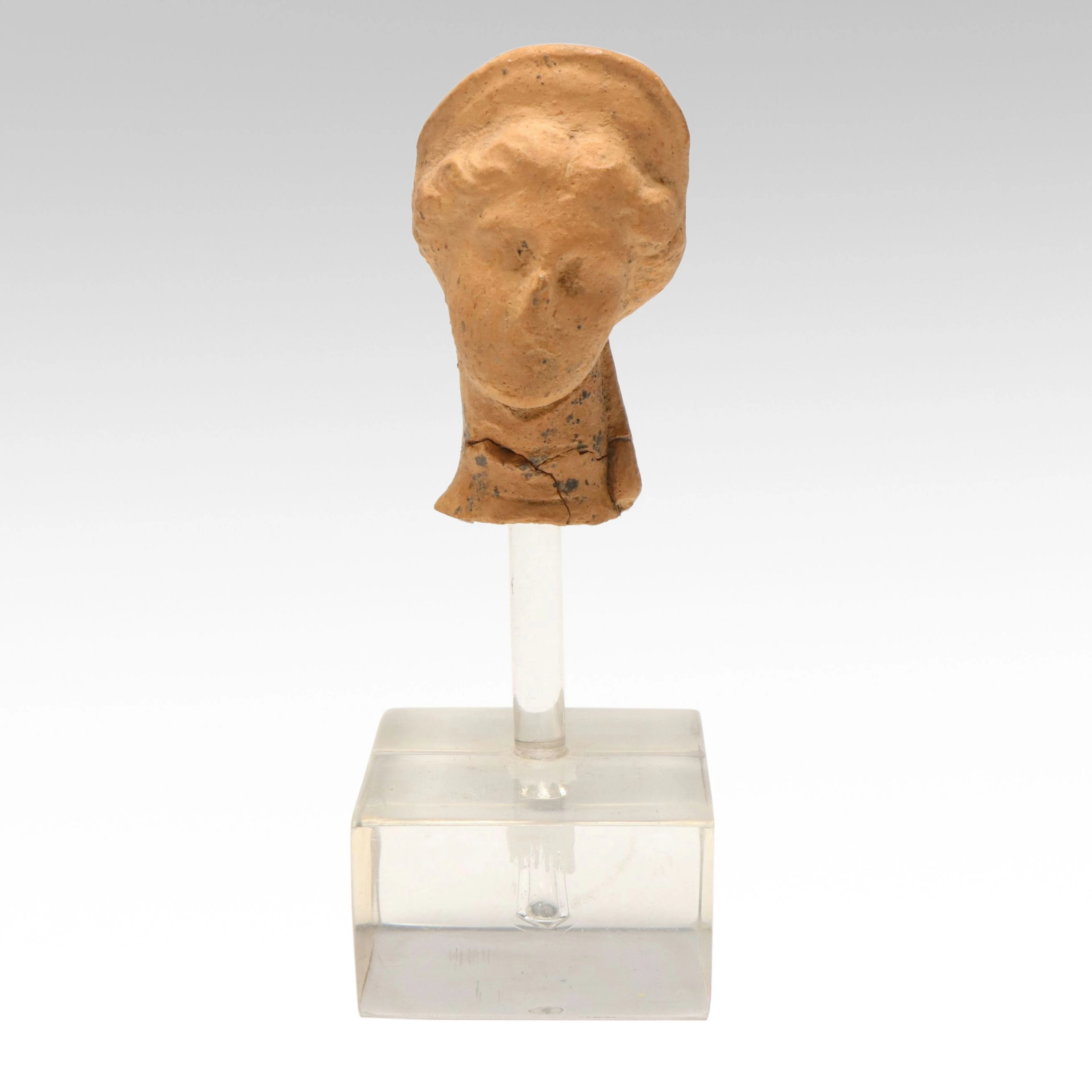 Hellenistic Style Pottery Head Fragment, 20th Century