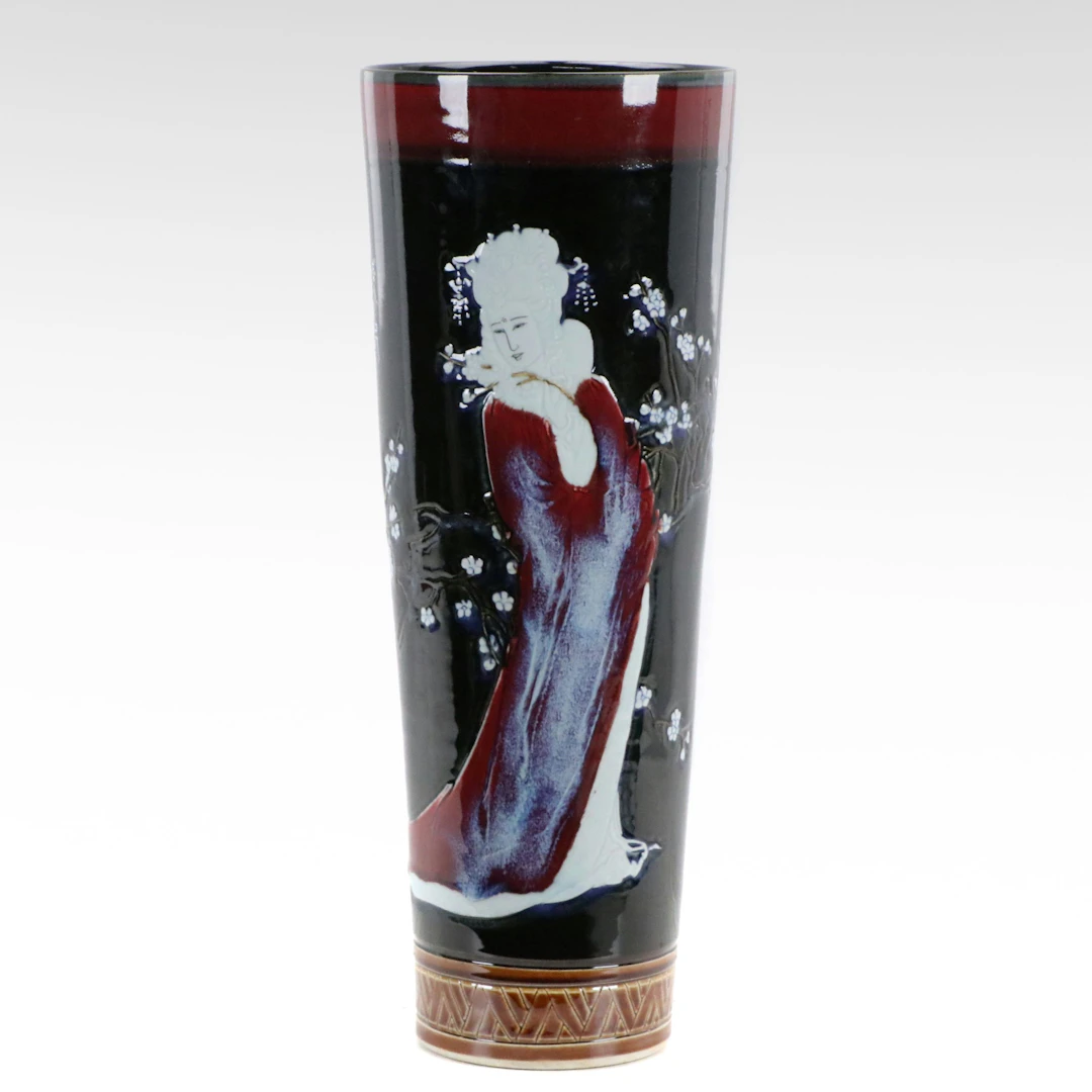 Chinese Porcelain Floor Vase of Woman