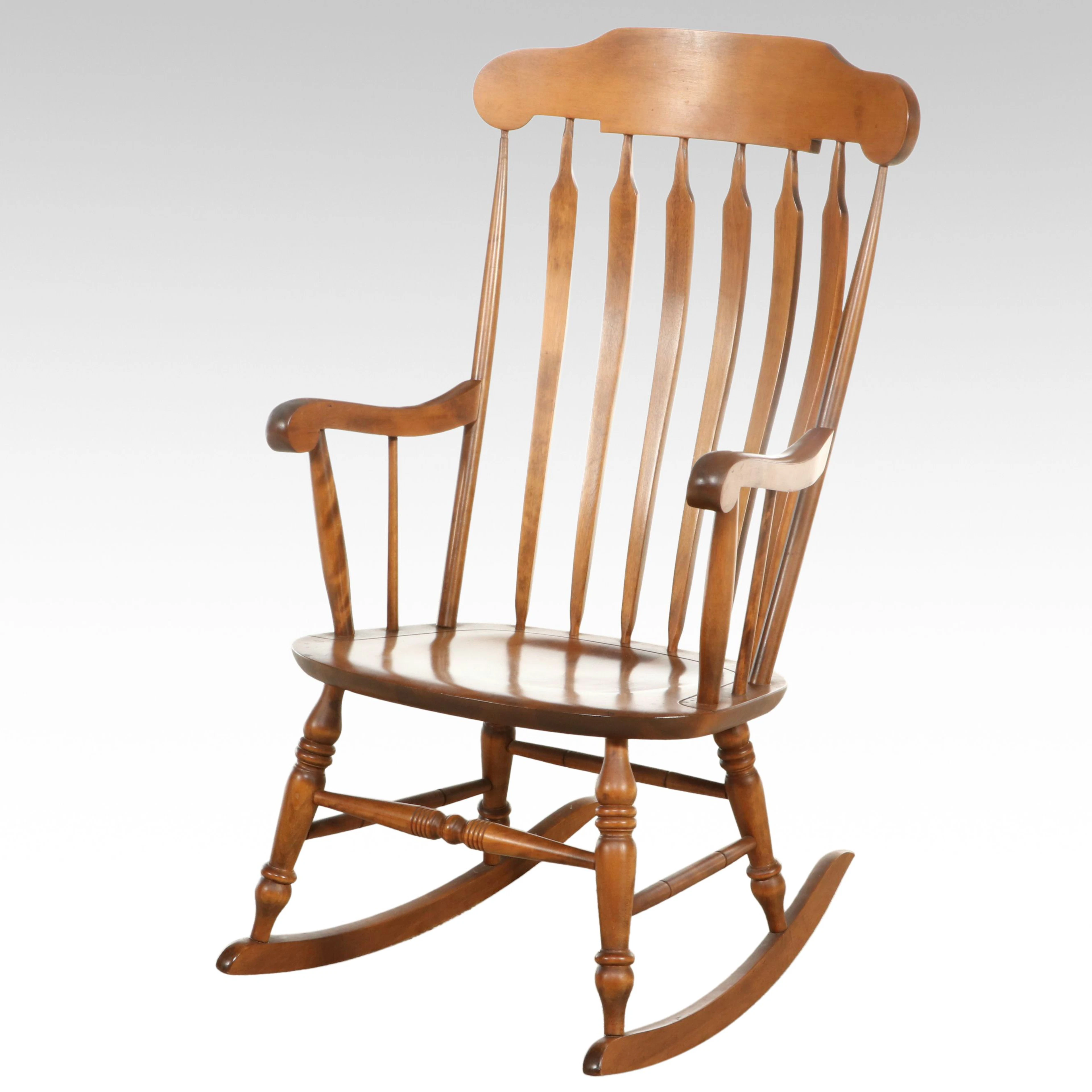 Nichols & Stone Co. Colonial Revival Style Rocking Chair, Mid to Late 20th C.