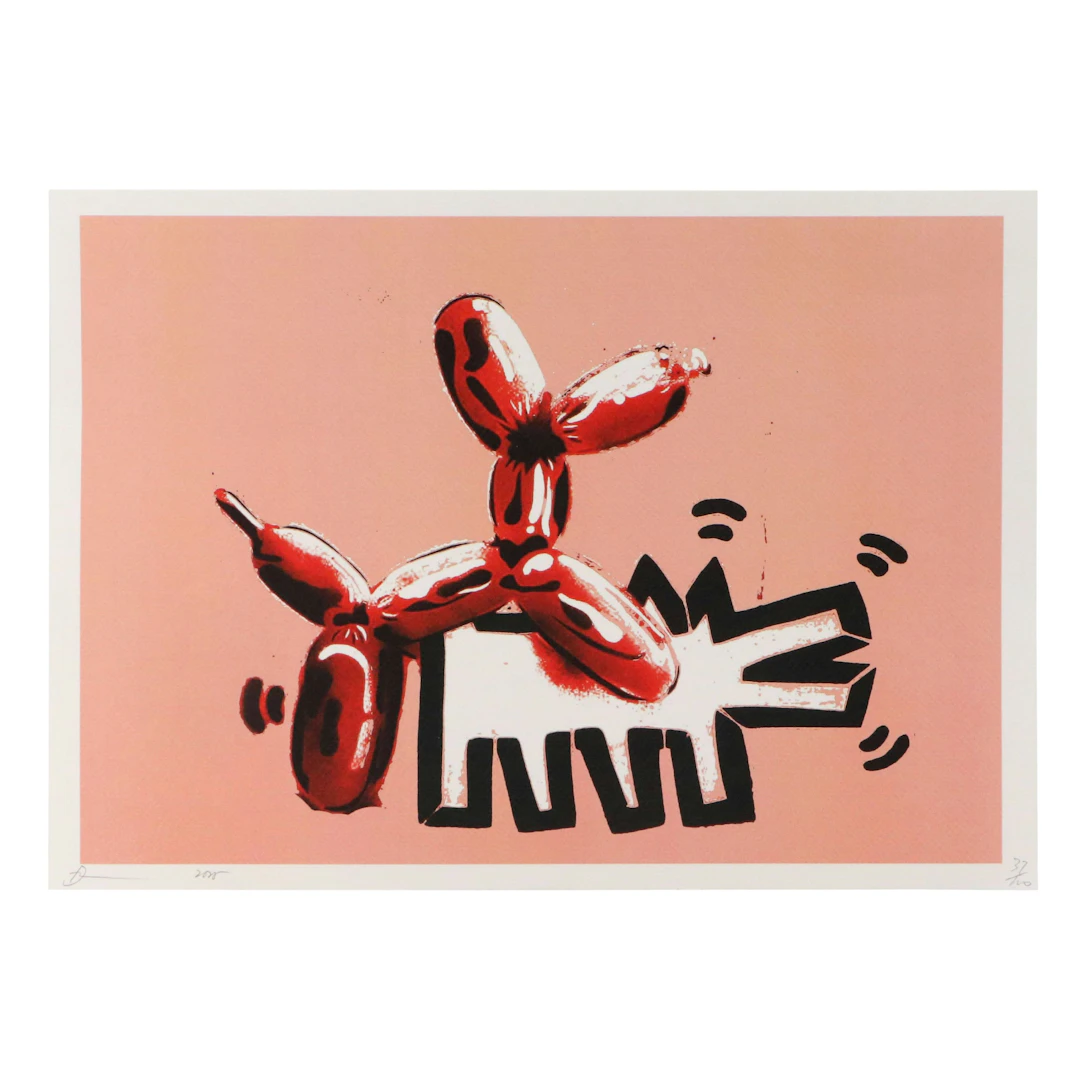Death NYC Pop Art Digital Collage Featuring Keith Haring x Jeff Koons, 2022