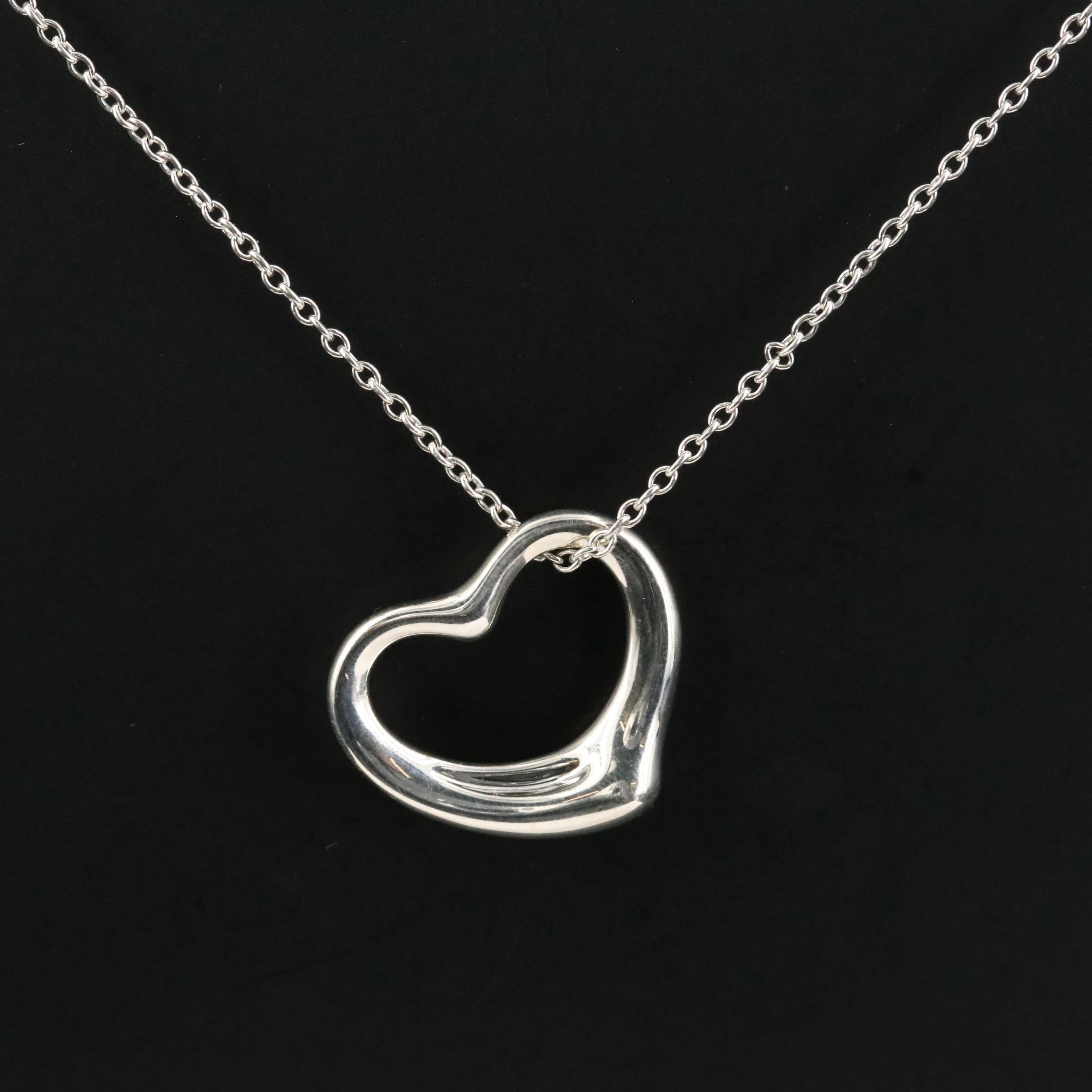 Elsa Peretti for Tiffany & Co. Sterling Open Heart Pendant Necklace