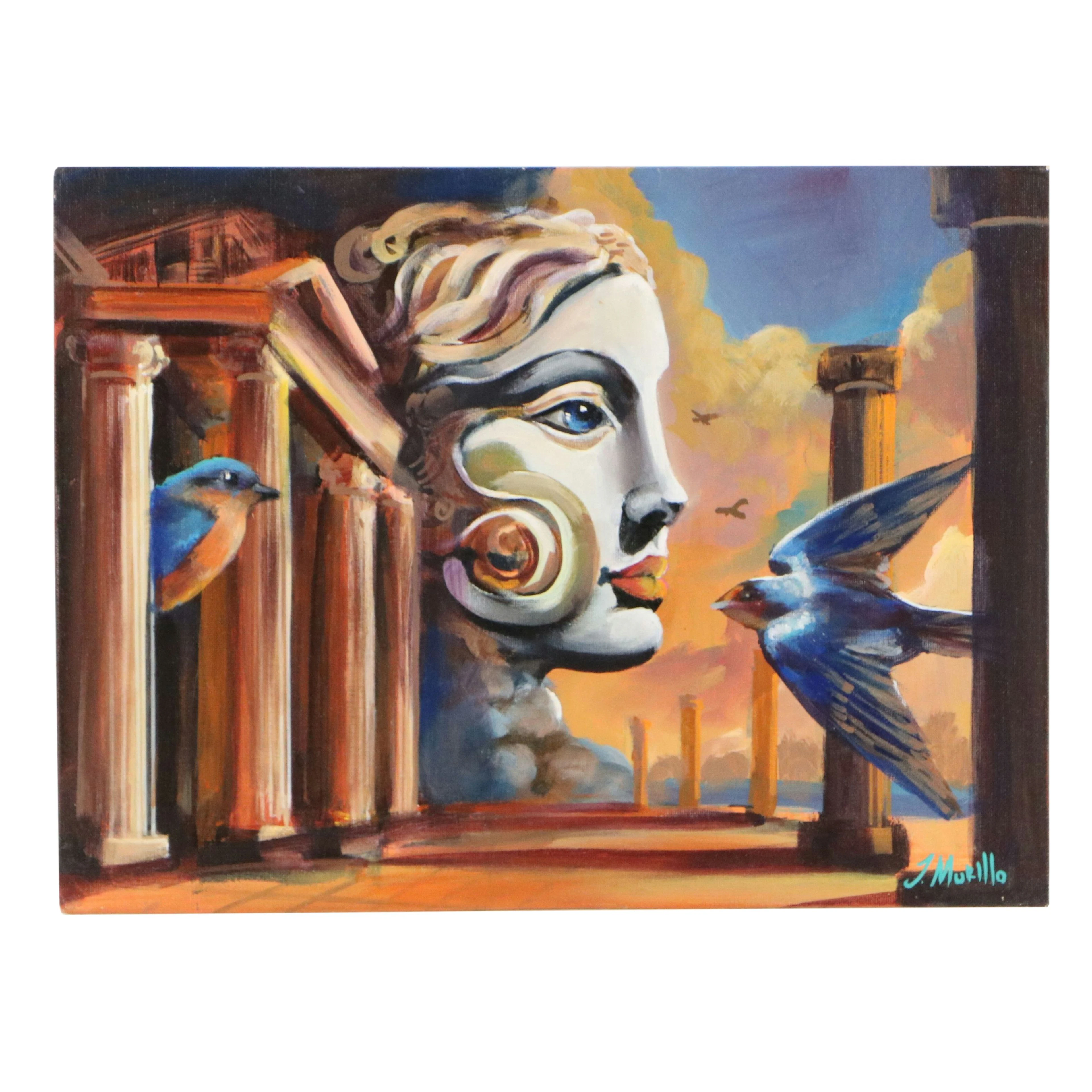 J. Murillo Surrealist Figurative Oil Painting, 21st Century
